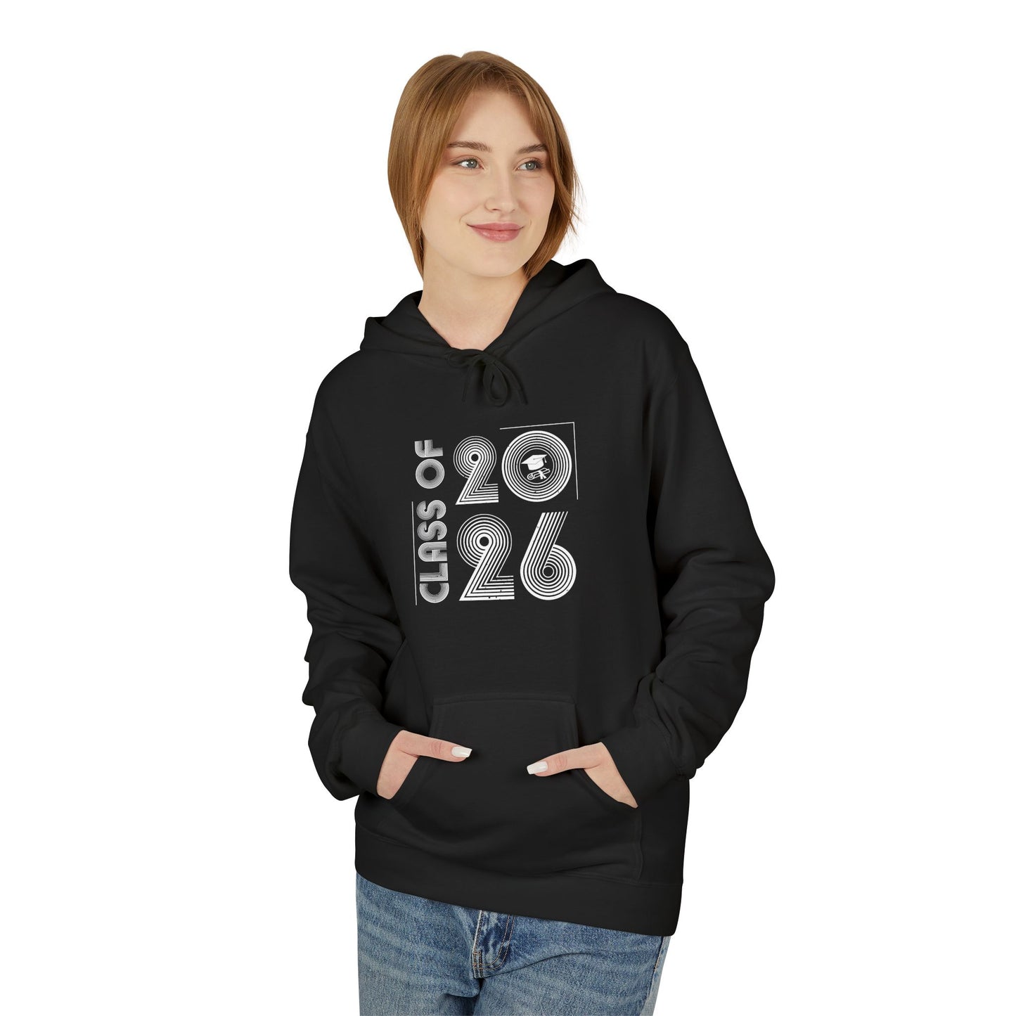 Class of 2026 Unisex Midweight Fleece Hoodie, Graduation Gift, Cozy Sweatshirt for Students, Trendy Class Hoodie, Casual Wear