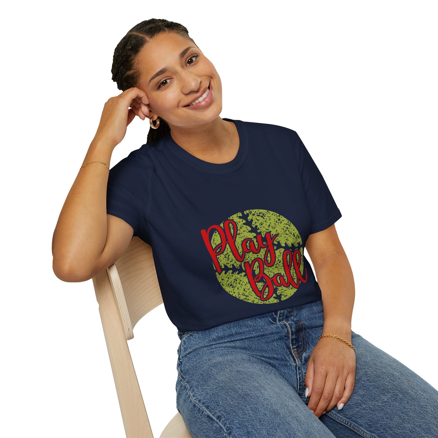 Play Ball Unisex Softstyle T-Shirt, Sporty Tee, Gift for Baseball Fans, Casual Wear, Team Spirit Apparel, Summer Outfit