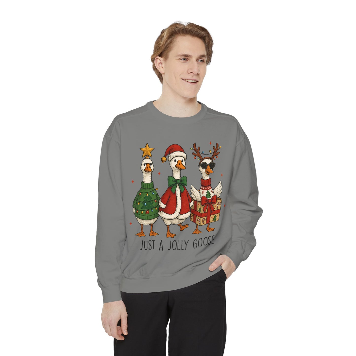 Holiday Goose Sweatshirt, Cozy Sweatshirt, Christmas Gift, Unisex Sweatshirt, Festive Apparel, Winter Fashion