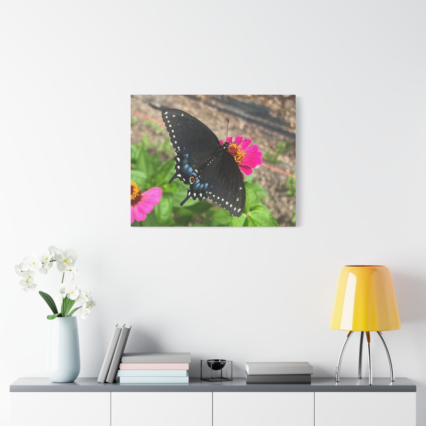 Black Butterfly Canvas Wall Art, Nature Decor, Botanical Print, Home Decor, Gift for Nature Lovers, Insect Photography