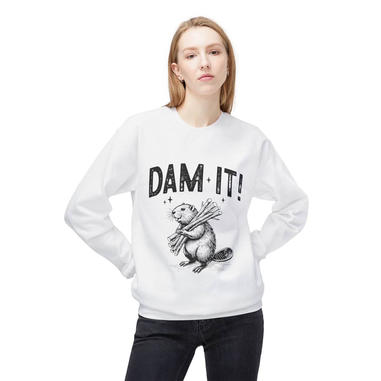 Dam It -Fleece Crewneck Sweatshirt
