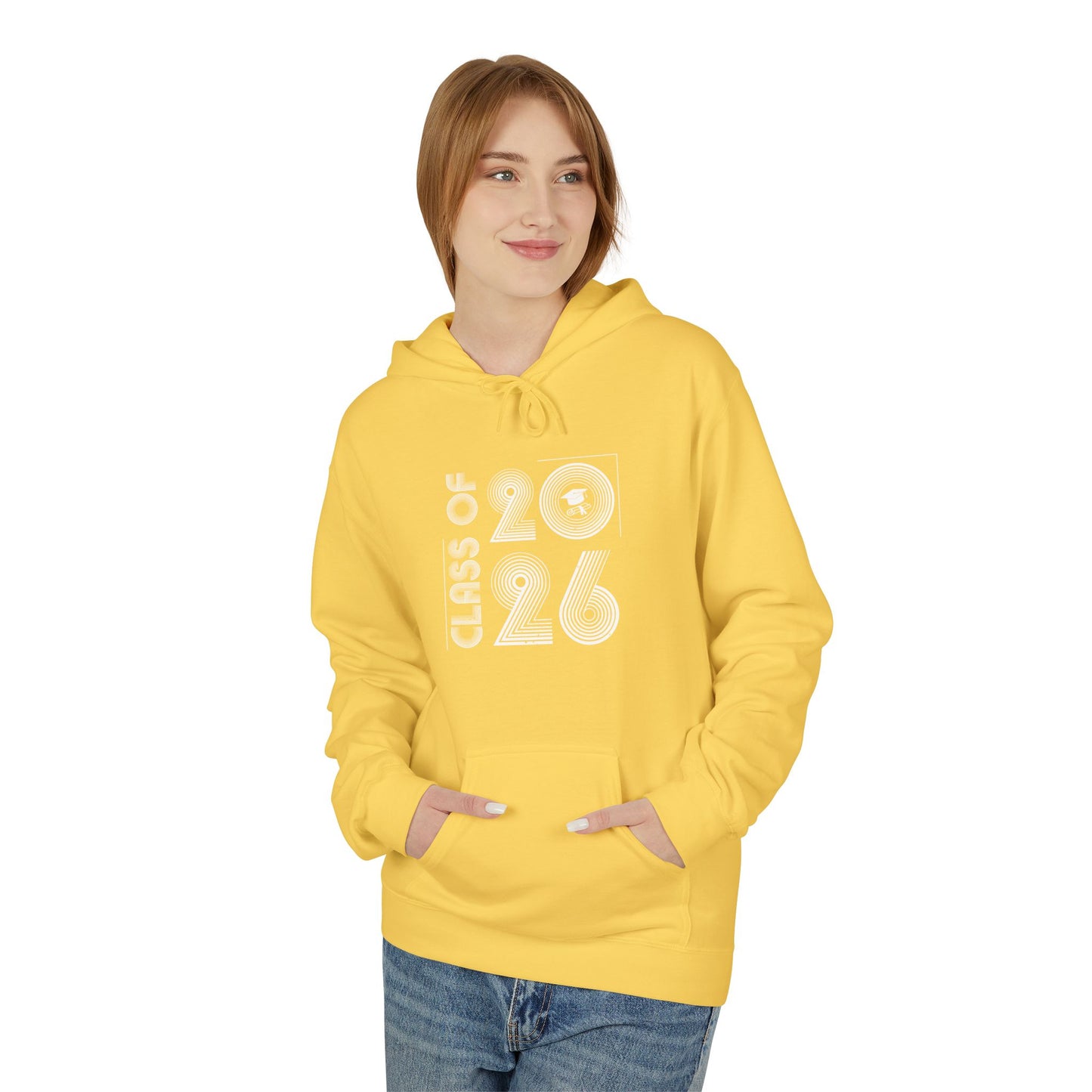 Class of 2026 Unisex Midweight Fleece Hoodie, Graduation Gift, Cozy Sweatshirt for Students, Trendy Class Hoodie, Casual Wear