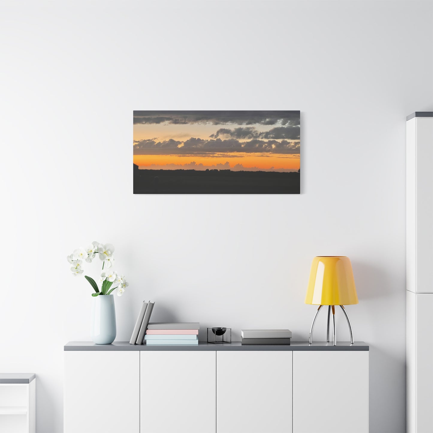 Sunset Canvas Art Print, Wall Decor for Home, Gift for Nature Lovers, Modern Art, Vibrant Landscape, Living Room Decor