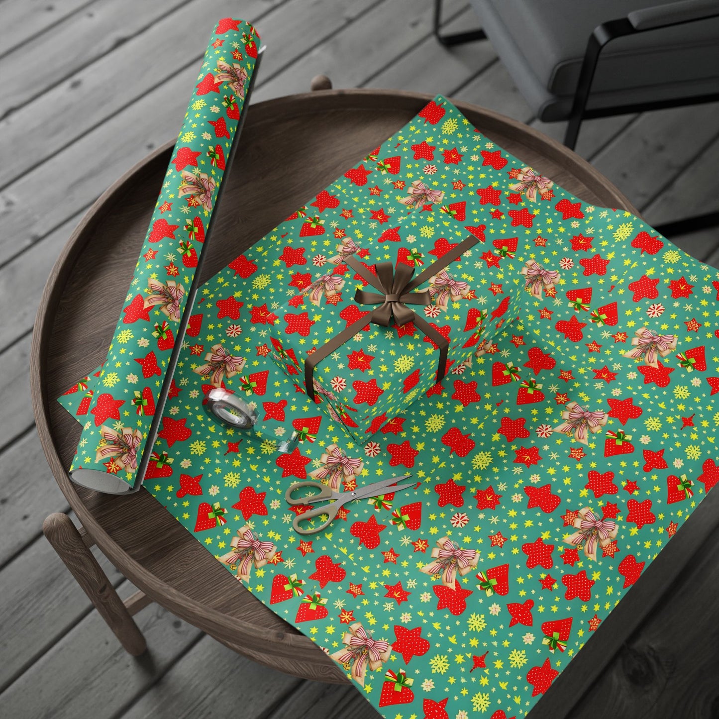 Christmas Wrapping Paper, Festive Gift Wrap for Holidays, Colorful Holiday Wrap, Eco-Friendly Metallic Wrap, Perfect for Gifts