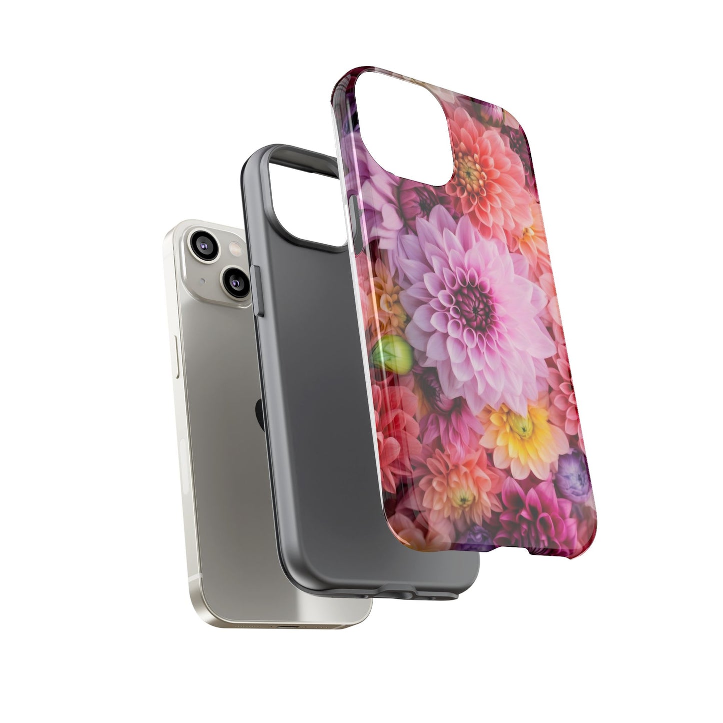 Floral iPhone Case, Tough Floral Phone Cover, Flower Pattern Case, Spring Design, Gift for Her, Durable Phone Accessory