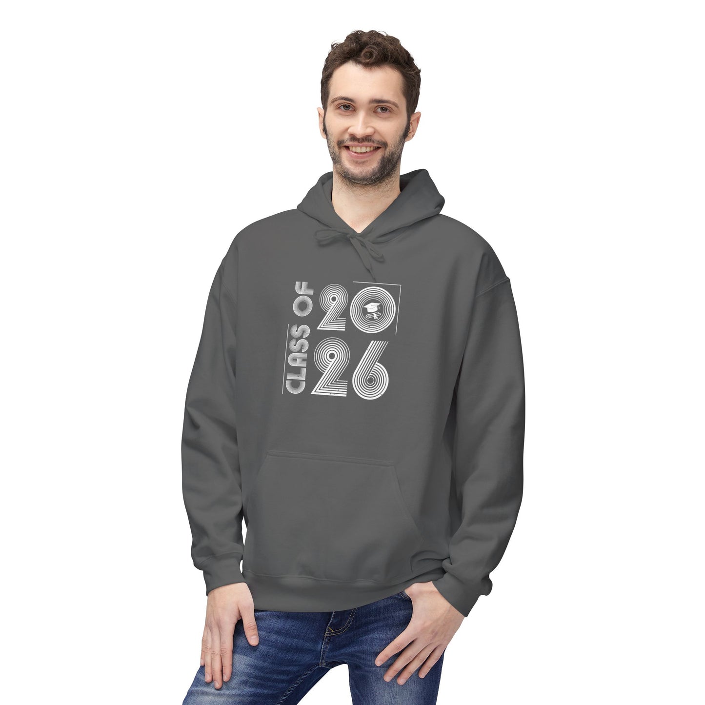 Class of 2026 Unisex Midweight Fleece Hoodie, Graduation Gift, Cozy Sweatshirt for Students, Trendy Class Hoodie, Casual Wear