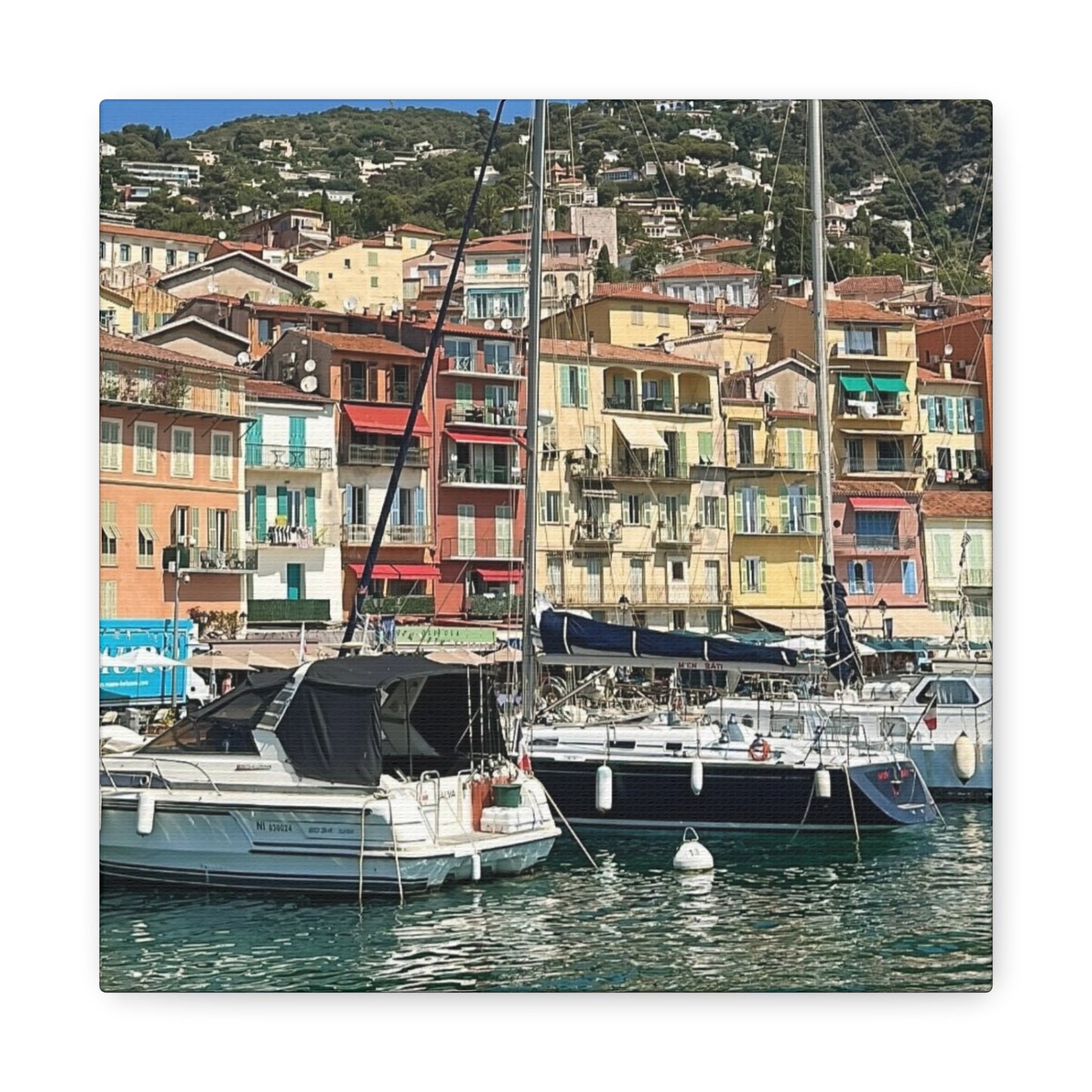 Italy Nautical Canvas Wall Art, Coastal Home Decor, Marina Print, Beach Decor, Nautical Gift, Coastal Living Decoration