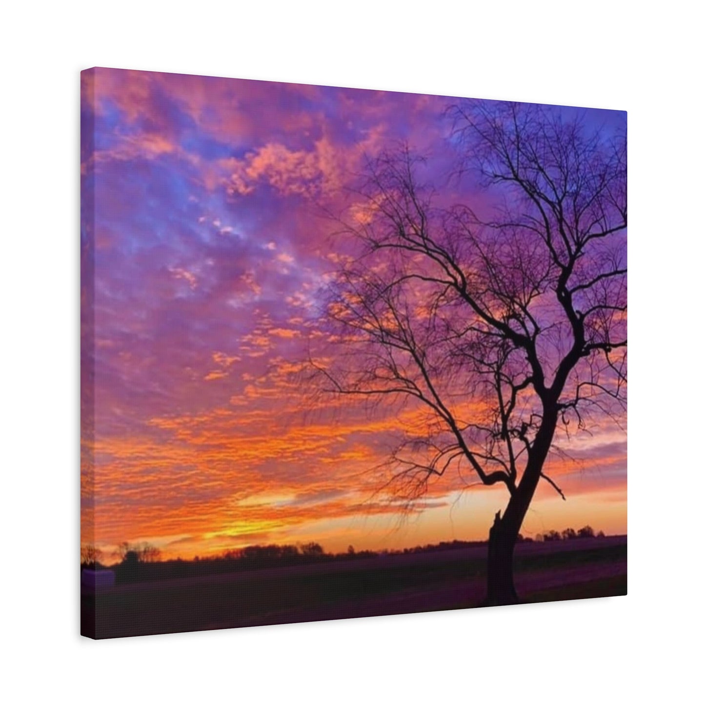 Sunset Landscape Wall Art, Canvas Print, Nature Decor, Purple Sky Home Decor, Gift for Art Lovers