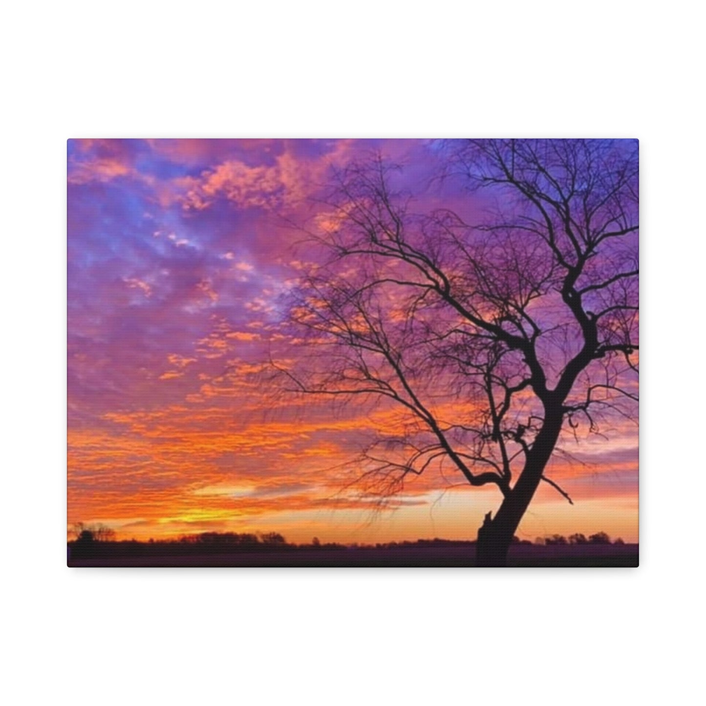 Sunset Landscape Wall Art, Canvas Print, Nature Decor, Purple Sky Home Decor, Gift for Art Lovers