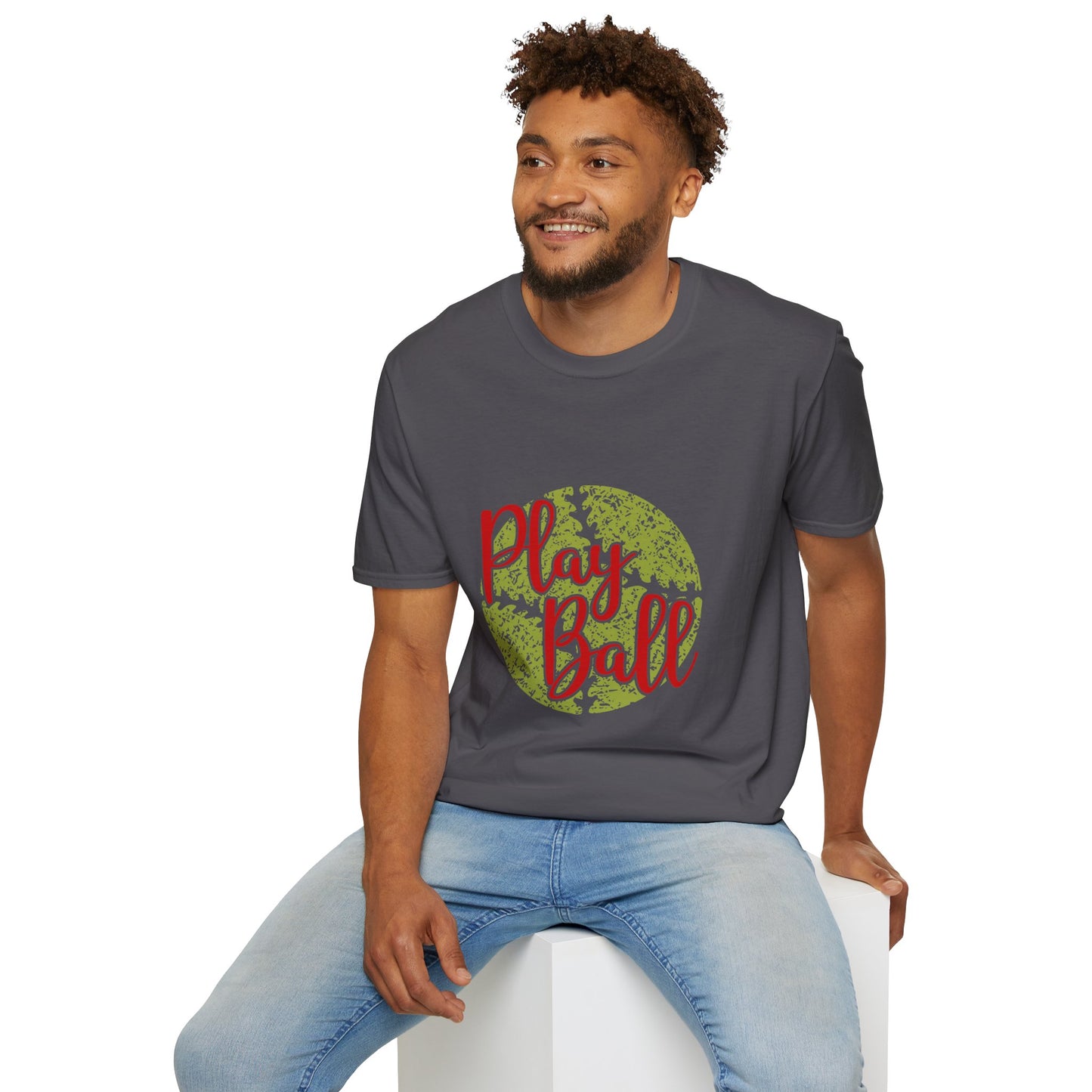 Play Ball Unisex Softstyle T-Shirt, Sporty Tee, Gift for Baseball Fans, Casual Wear, Team Spirit Apparel, Summer Outfit