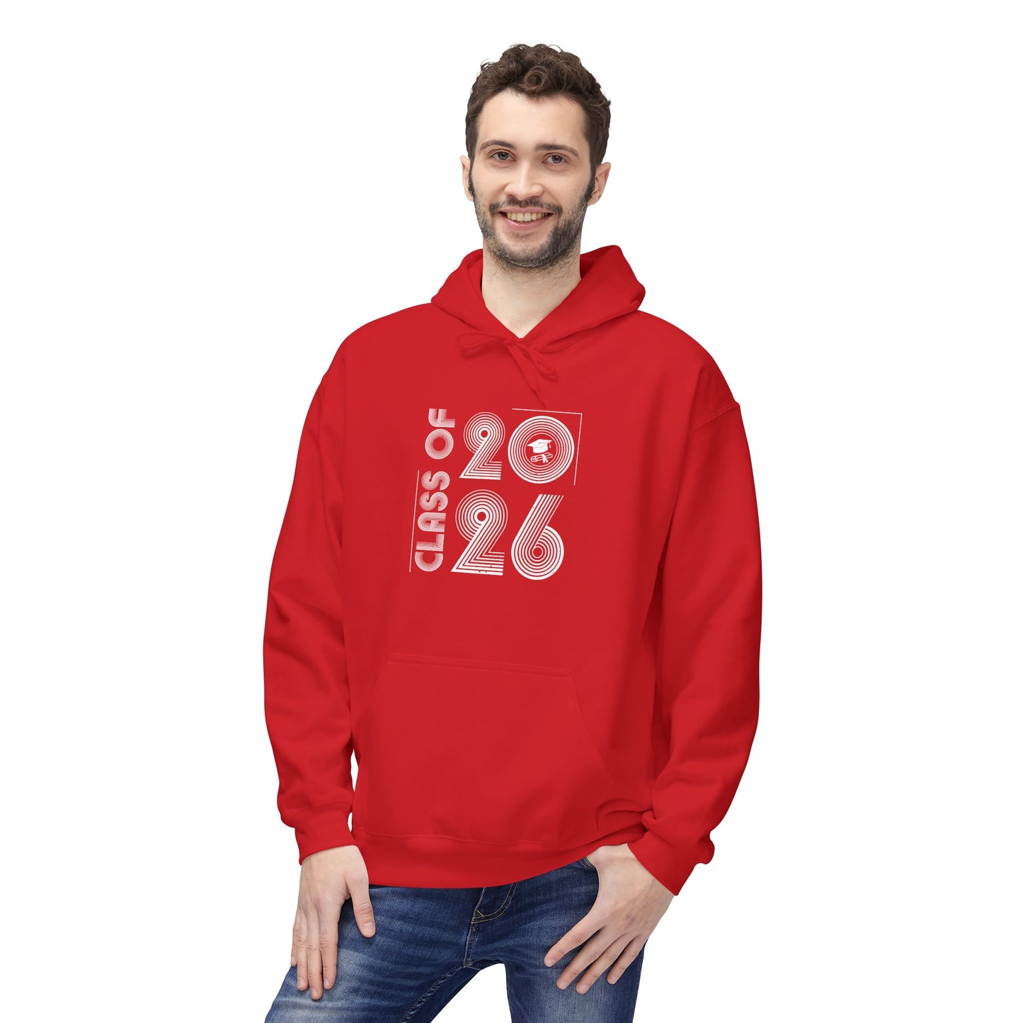 Class of 2026 Unisex Midweight Fleece Hoodie, Graduation Gift, Cozy Sweatshirt for Students, Trendy Class Hoodie, Casual Wear