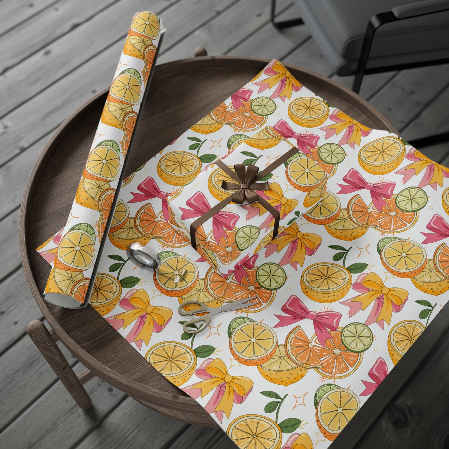 Vibrant Citrus Wrapping Paper, Colorful Gift Wrap, Holiday Decor, Celebration Wrap, Party Supplies, Crafting Paper