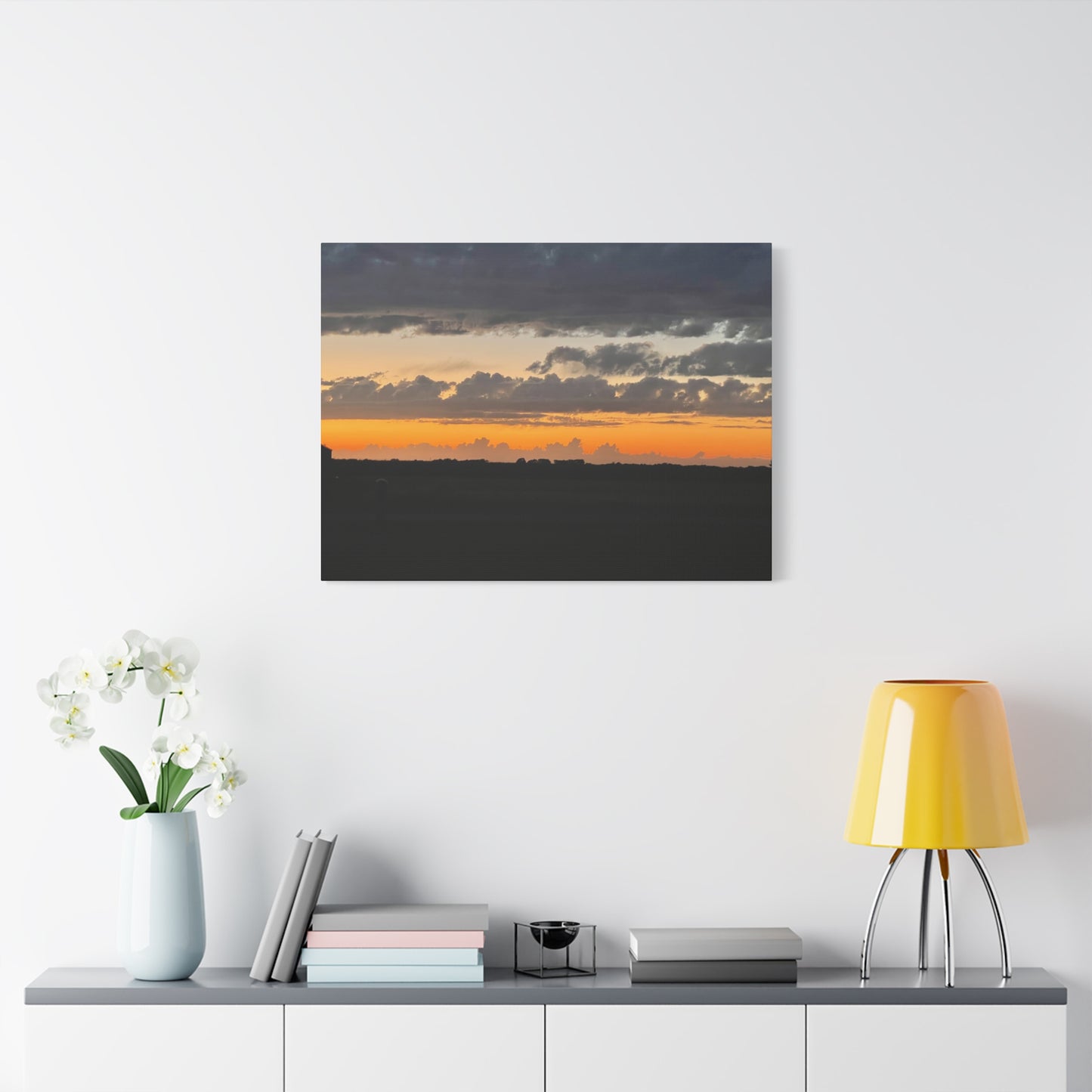 Sunset Canvas Art Print, Wall Decor for Home, Gift for Nature Lovers, Modern Art, Vibrant Landscape, Living Room Decor