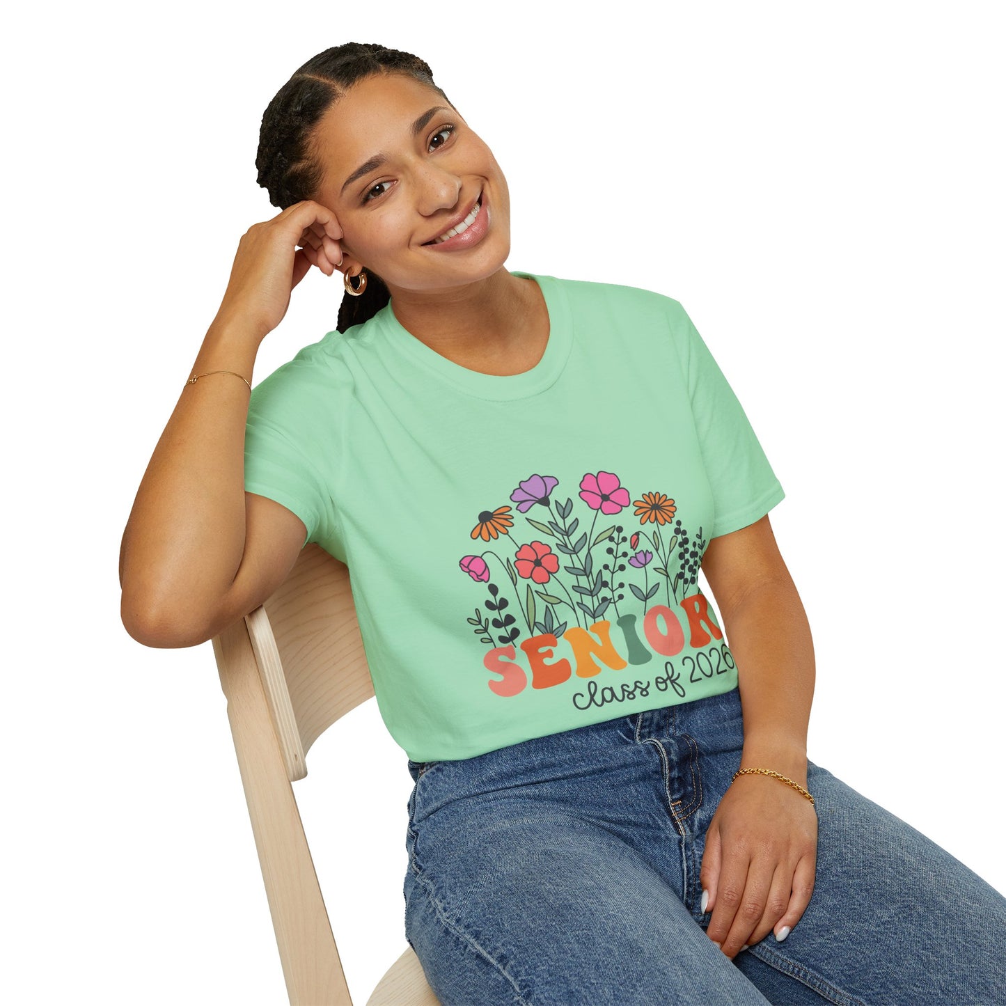 Senior Class of 2026 Floral T-Shirt, Graduation Gift, Unisex Tee, Senior's Apparel, College Bound Shirt