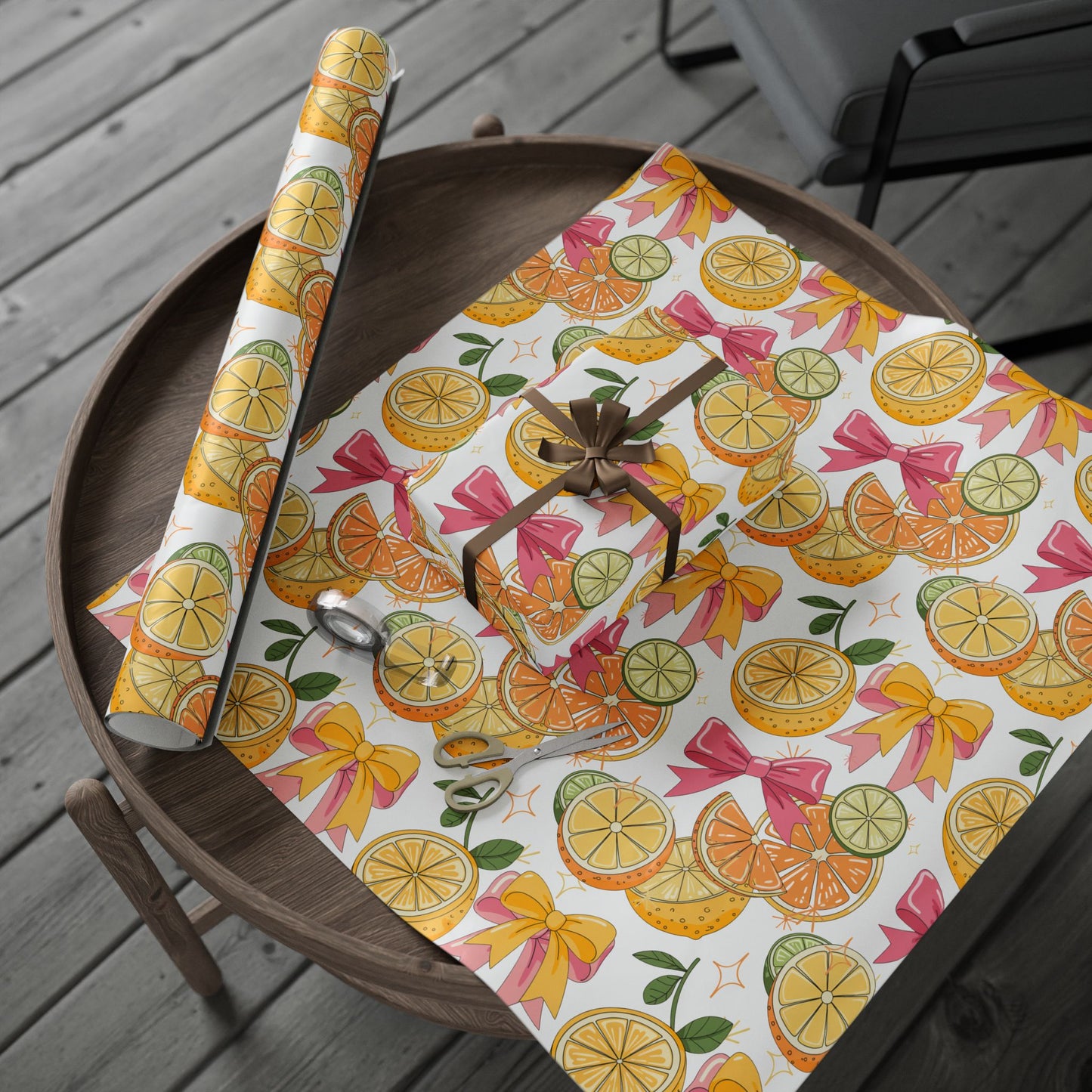 Vibrant Citrus Wrapping Paper, Colorful Gift Wrap, Holiday Decor, Celebration Wrap, Party Supplies, Crafting Paper