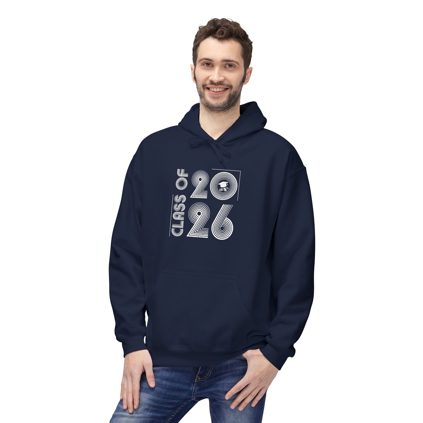 Class of 2026 Unisex Midweight Fleece Hoodie, Graduation Gift, Cozy Sweatshirt for Students, Trendy Class Hoodie, Casual Wear