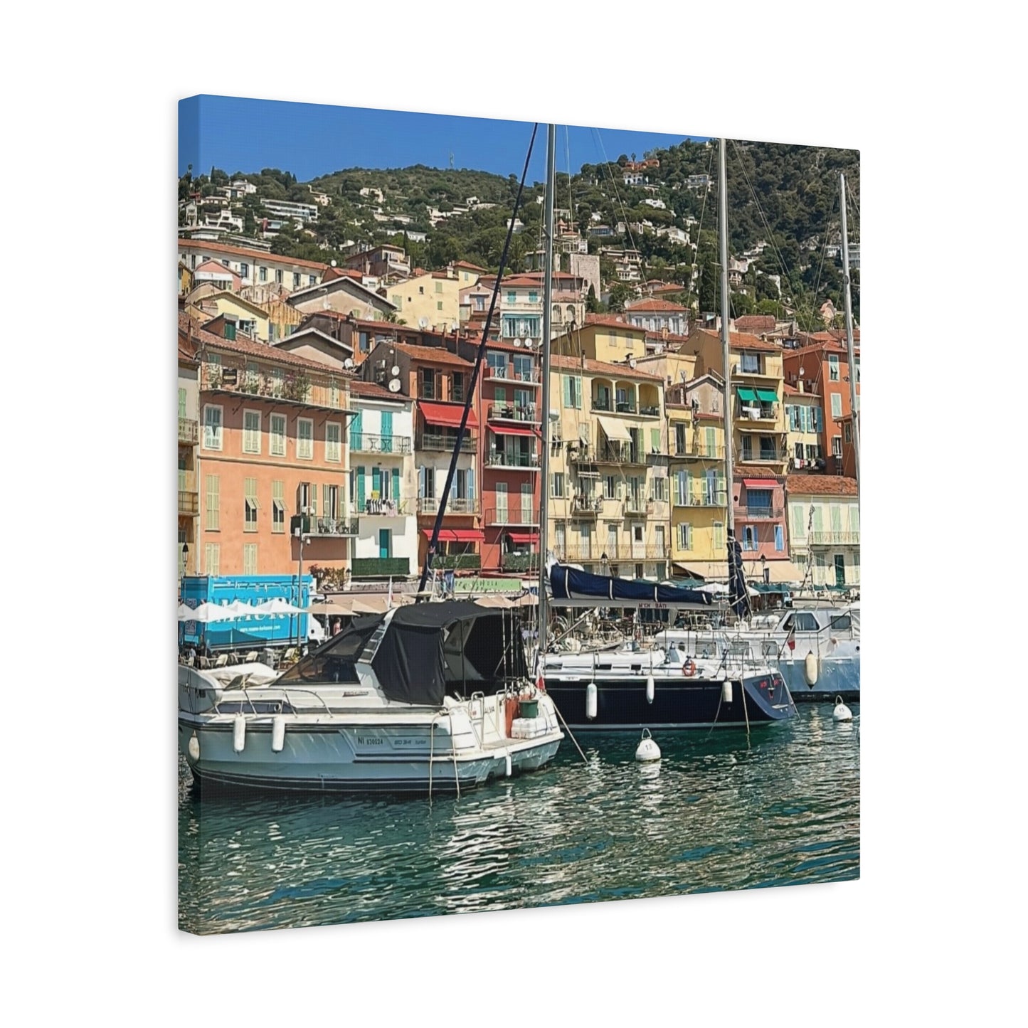 Italy Nautical Canvas Wall Art, Coastal Home Decor, Marina Print, Beach Decor, Nautical Gift, Coastal Living Decoration