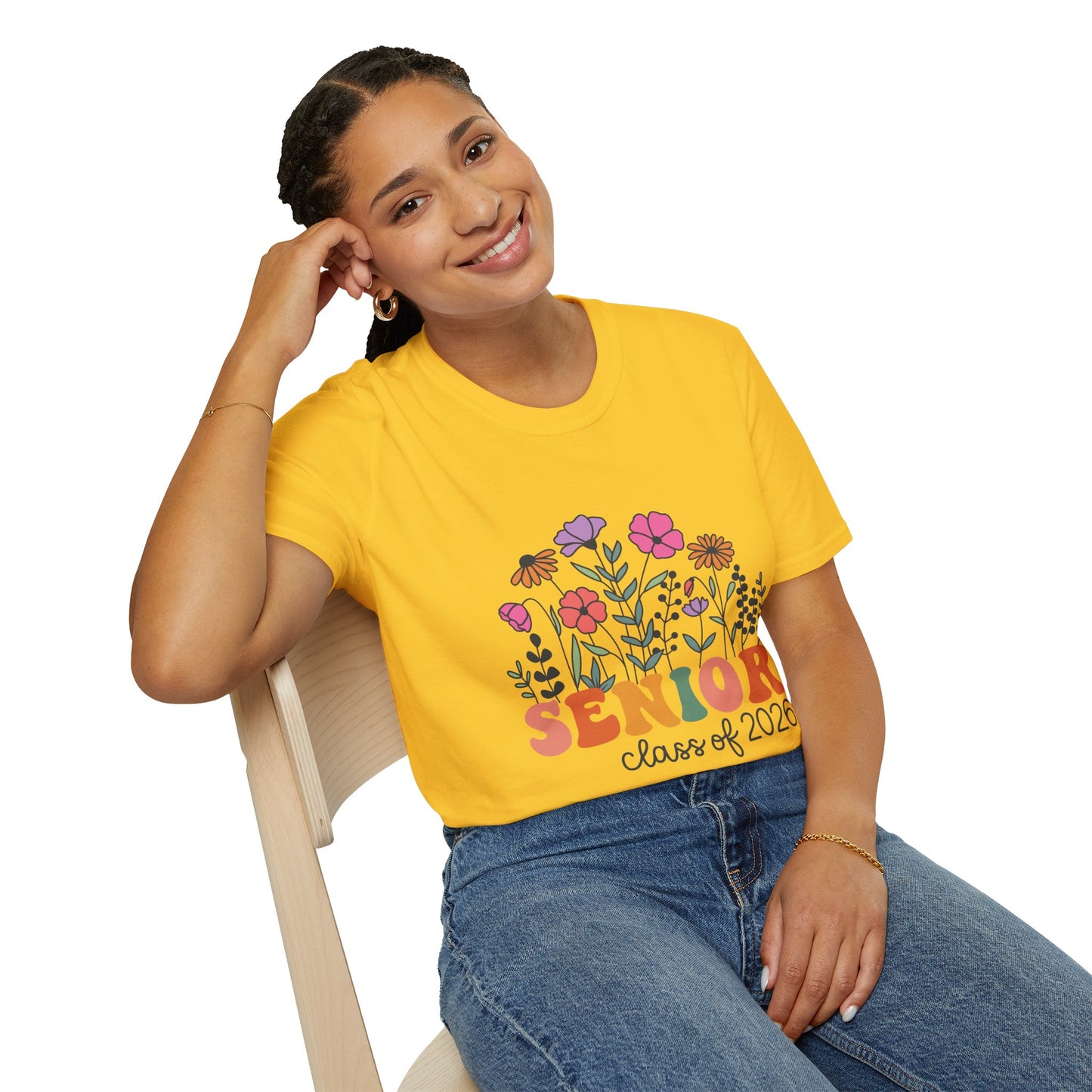 Senior Class of 2026 Floral T-Shirt, Graduation Gift, Unisex Tee, Senior's Apparel, College Bound Shirt