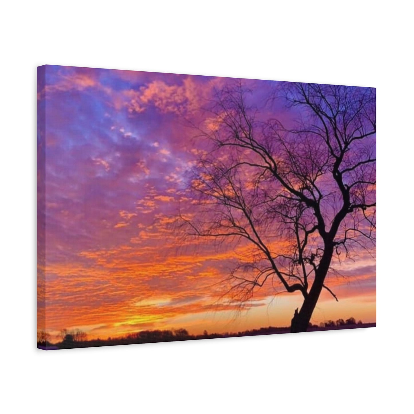 Sunset Landscape Wall Art, Canvas Print, Nature Decor, Purple Sky Home Decor, Gift for Art Lovers