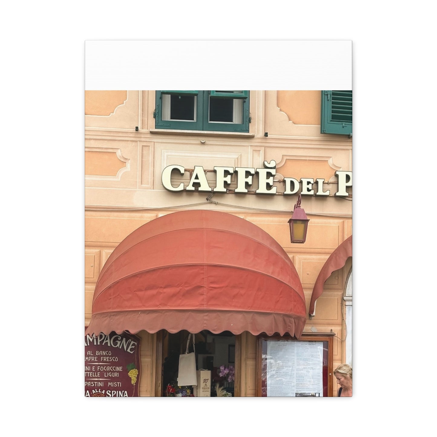 Caffe Front Matte Canvas Wall Art, Chic Home Decor, Café Vibes, Event Wall Display, Gift for Coffee Lovers, Interior Design Accent