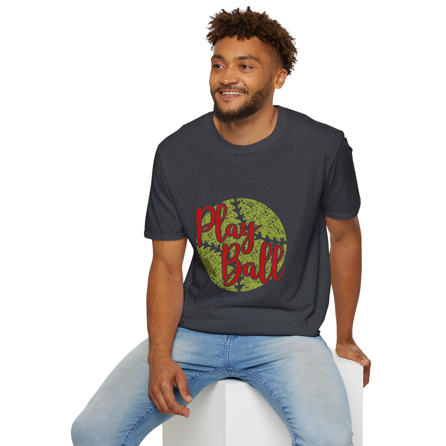Play Ball Unisex Softstyle T-Shirt, Sporty Tee, Gift for Baseball Fans, Casual Wear, Team Spirit Apparel, Summer Outfit