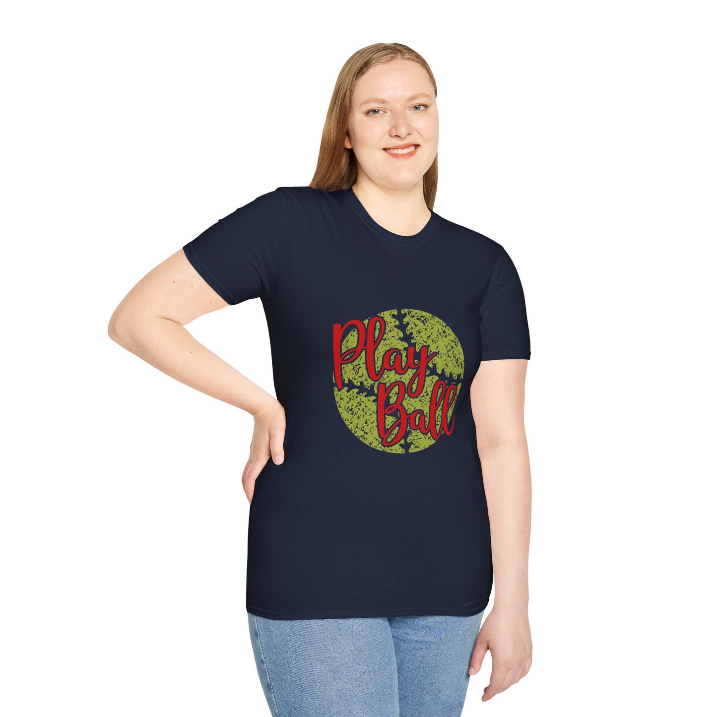 Play Ball Unisex Softstyle T-Shirt, Sporty Tee, Gift for Baseball Fans, Casual Wear, Team Spirit Apparel, Summer Outfit