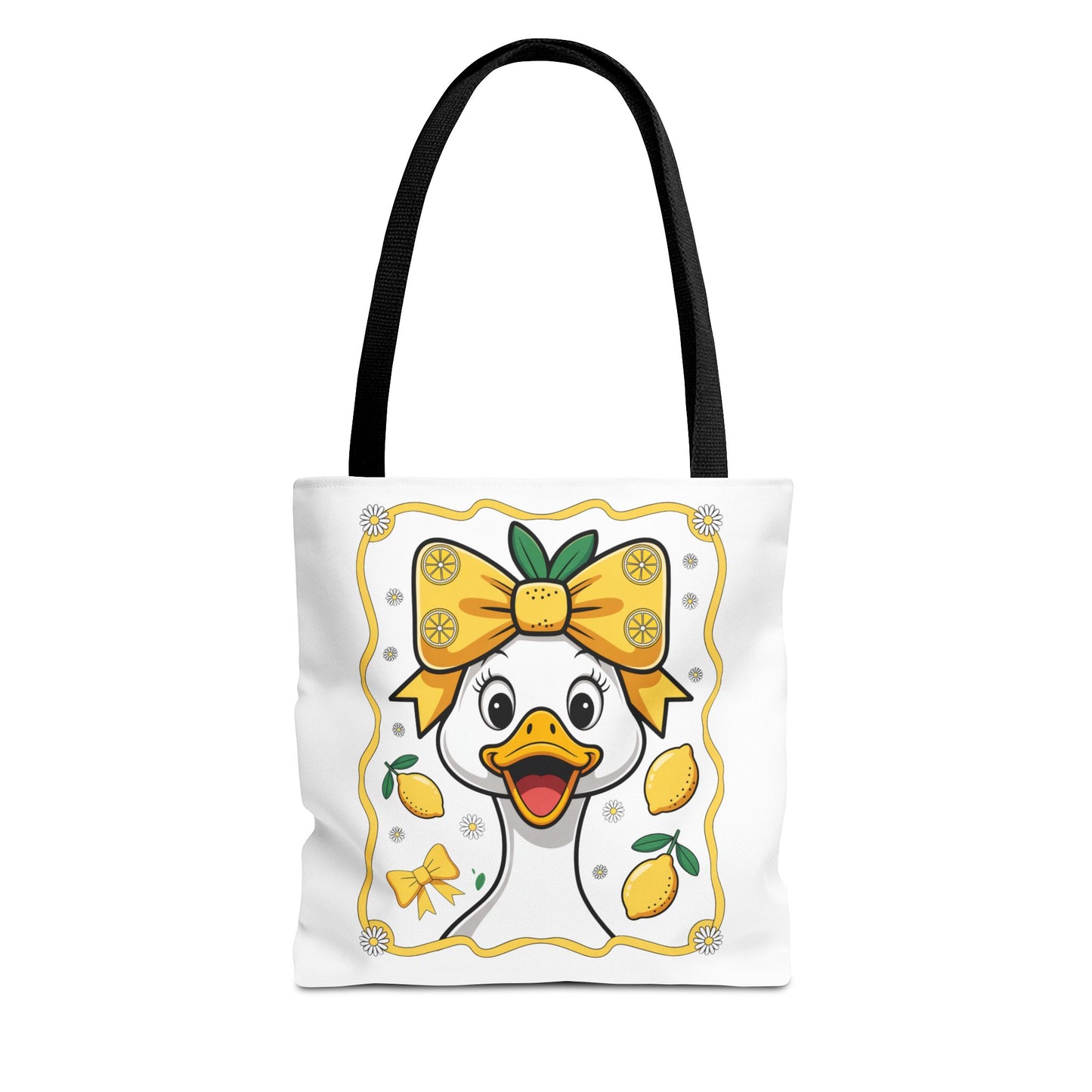 Lemon-Themed Tote Bag, Cute Duck Design Tote, Summer Accessory, Gift for Her, Reusable Shopping Bag, Fun and Functional