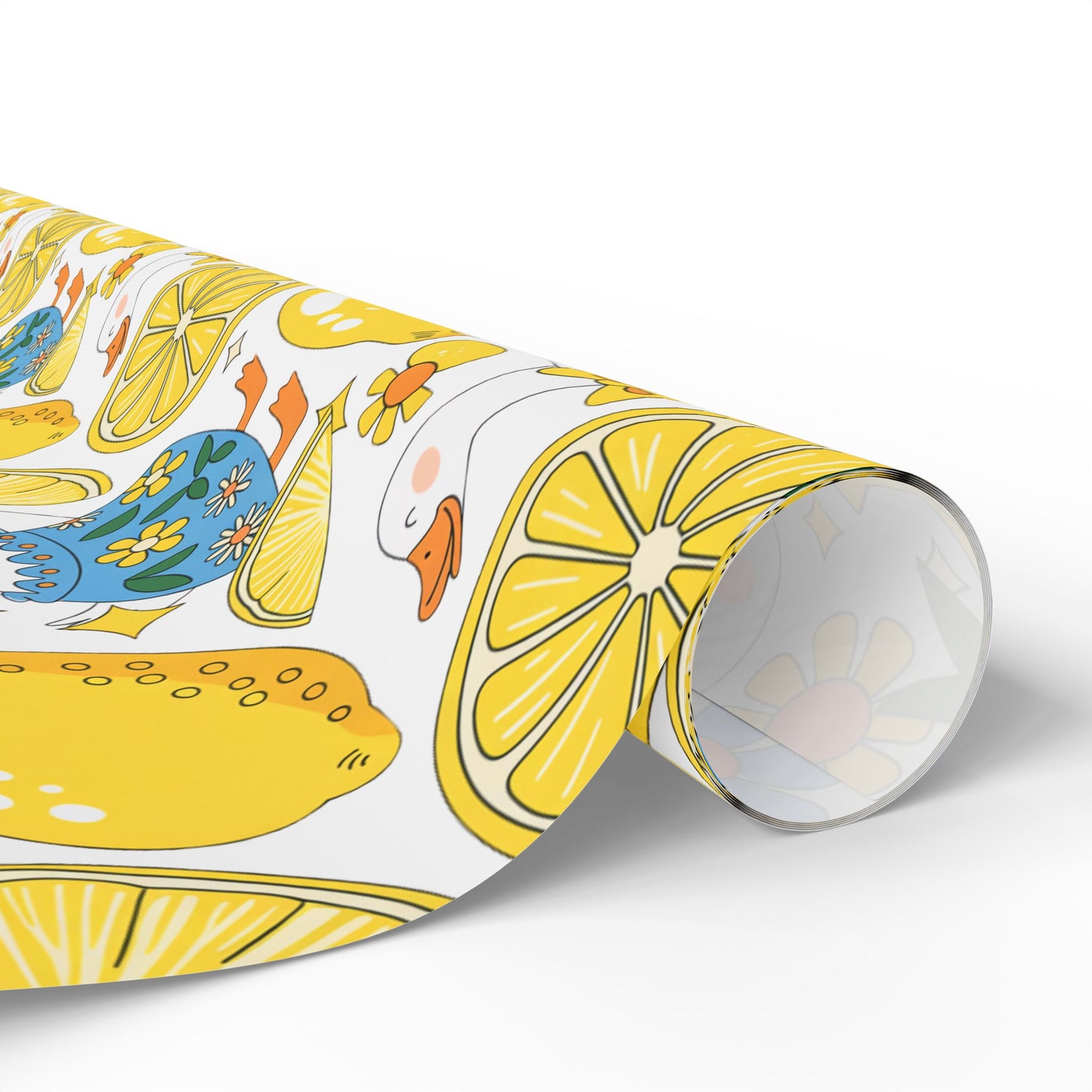 Vibrant Lemon Wrapping Paper, Gift Wrap for Birthdays, Parties, Baby Showers, DIY Crafts, Summer Celebrations, Floral Design