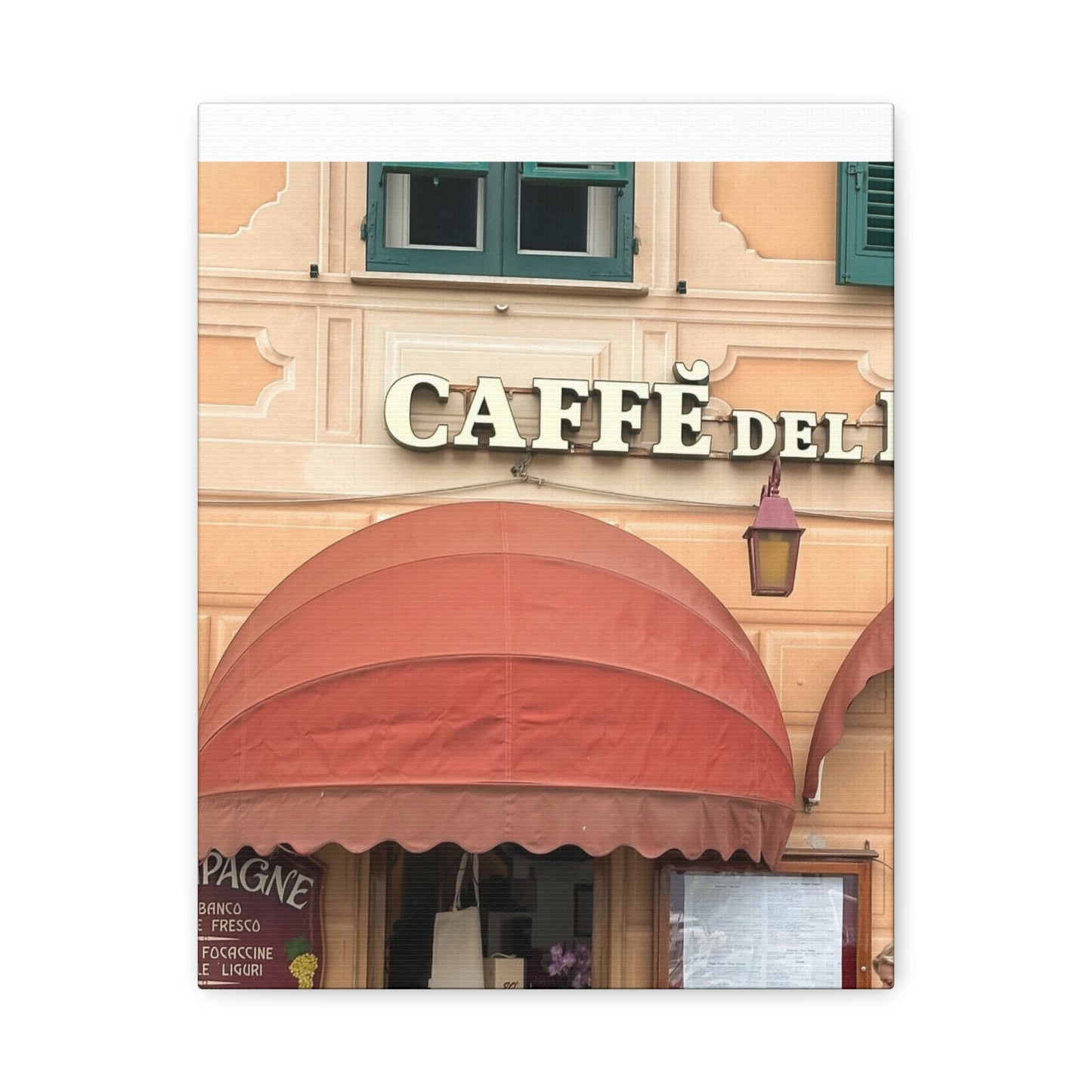 Caffe Front Matte Canvas Wall Art, Chic Home Decor, Café Vibes, Event Wall Display, Gift for Coffee Lovers, Interior Design Accent