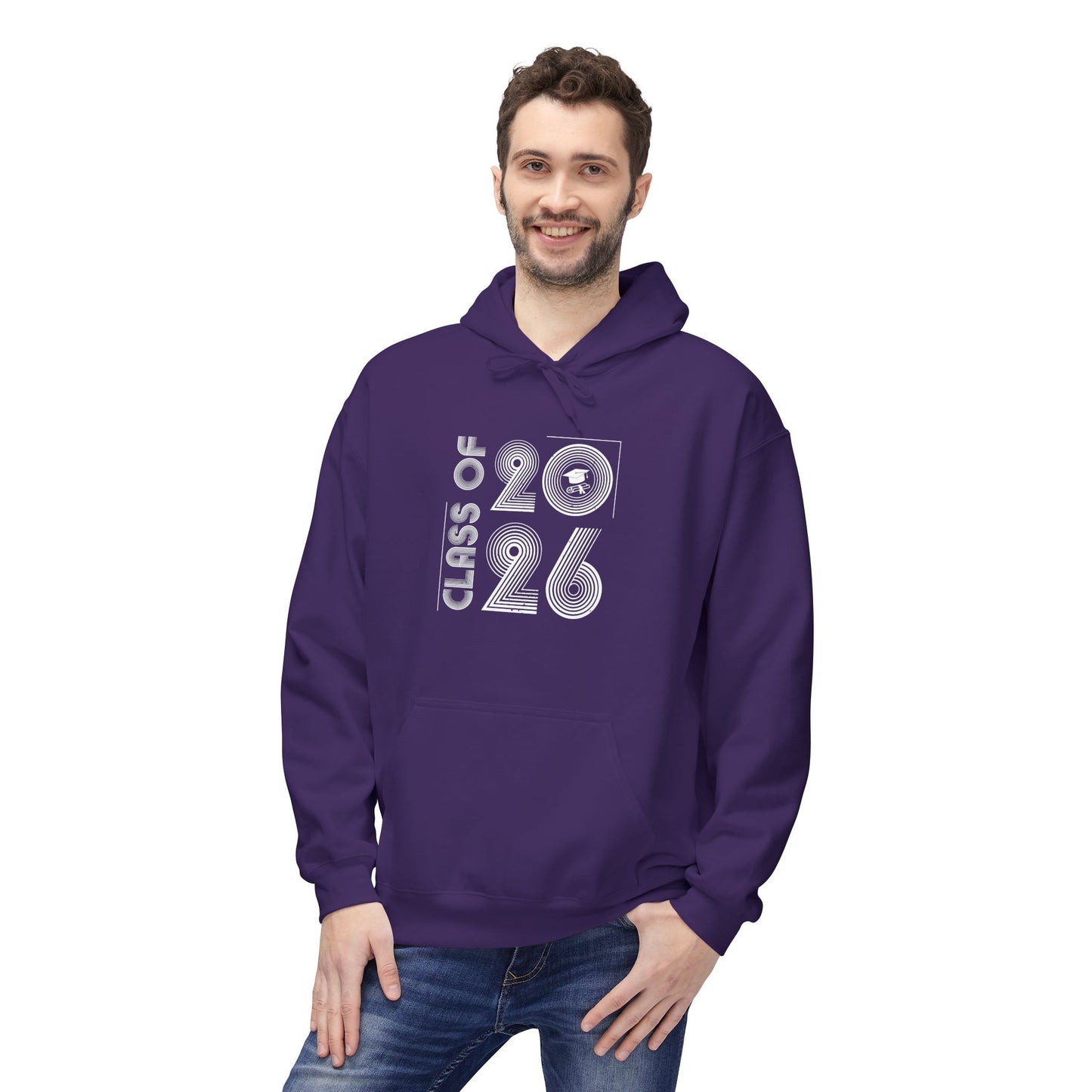 Class of 2026 Unisex Midweight Fleece Hoodie, Graduation Gift, Cozy Sweatshirt for Students, Trendy Class Hoodie, Casual Wear