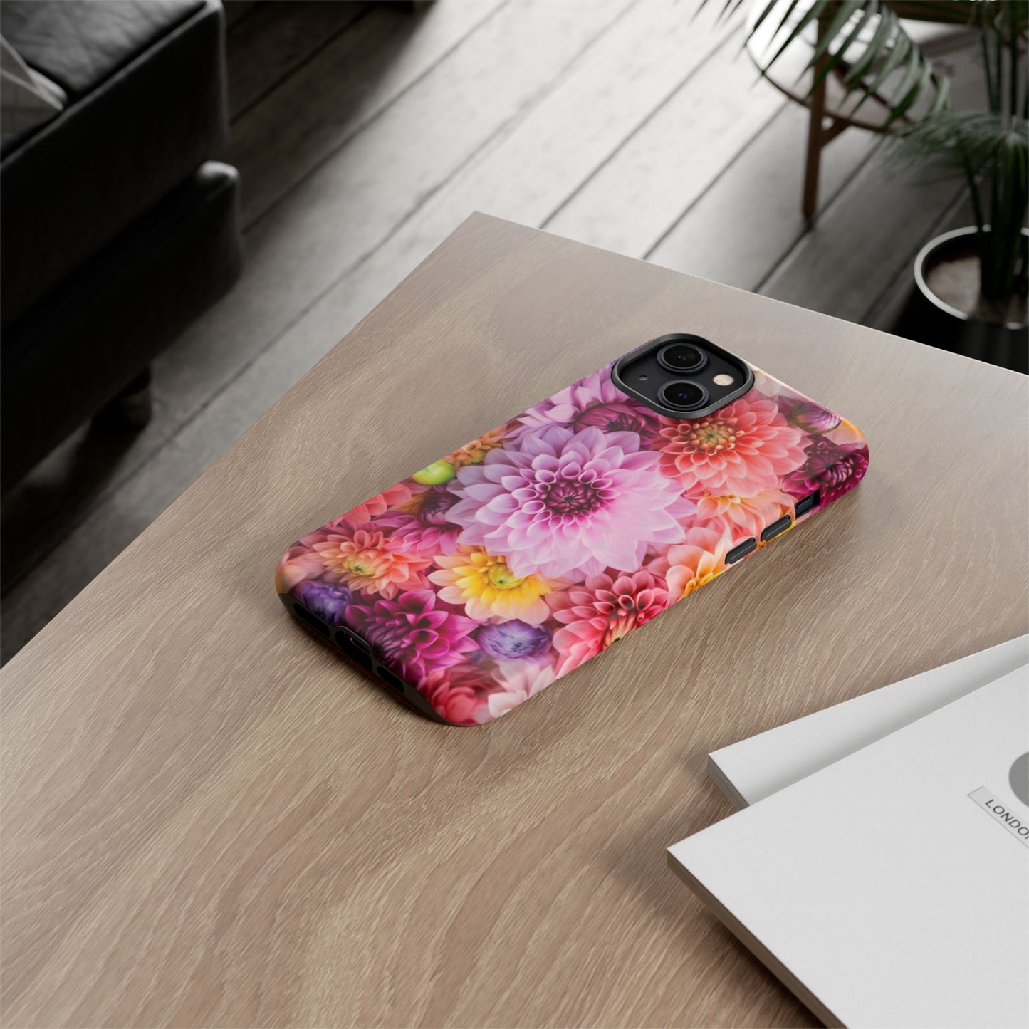 Floral iPhone Case, Tough Floral Phone Cover, Flower Pattern Case, Spring Design, Gift for Her, Durable Phone Accessory