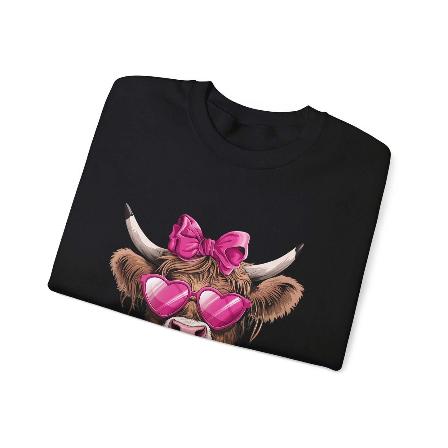 Lollipop Highland Cow with Bow™ Crewneck Sweatshirt