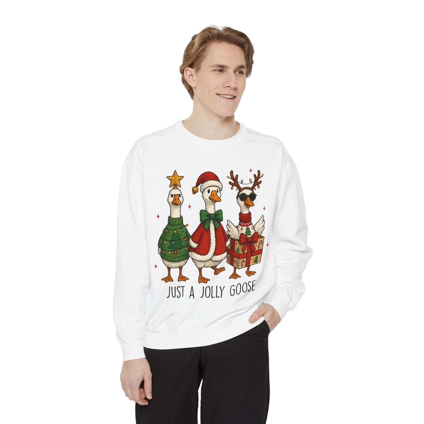 Holiday Goose Sweatshirt, Cozy Sweatshirt, Christmas Gift, Unisex Sweatshirt, Festive Apparel, Winter Fashion