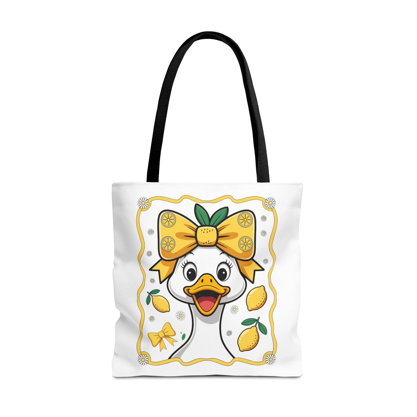 Lemon-Themed Tote Bag, Cute Duck Design Tote, Summer Accessory, Gift for Her, Reusable Shopping Bag, Fun and Functional