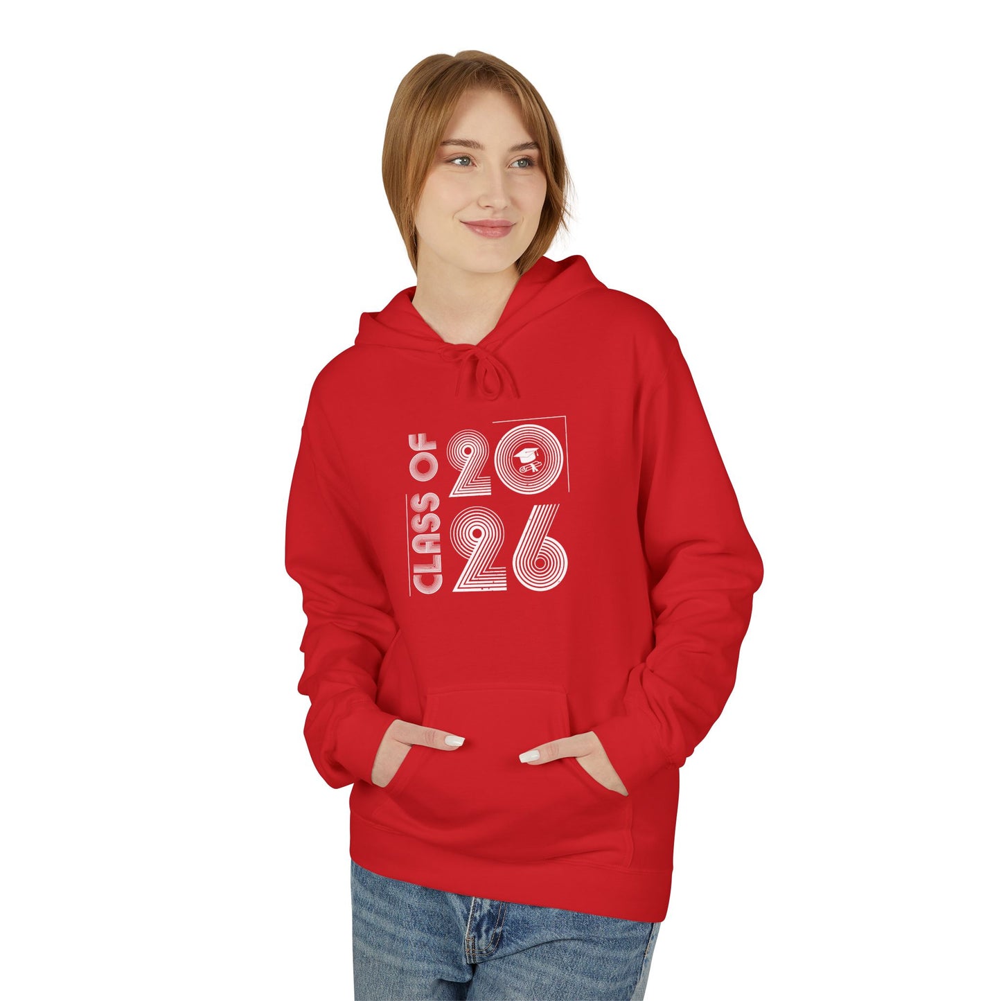 Class of 2026 Unisex Midweight Fleece Hoodie, Graduation Gift, Cozy Sweatshirt for Students, Trendy Class Hoodie, Casual Wear