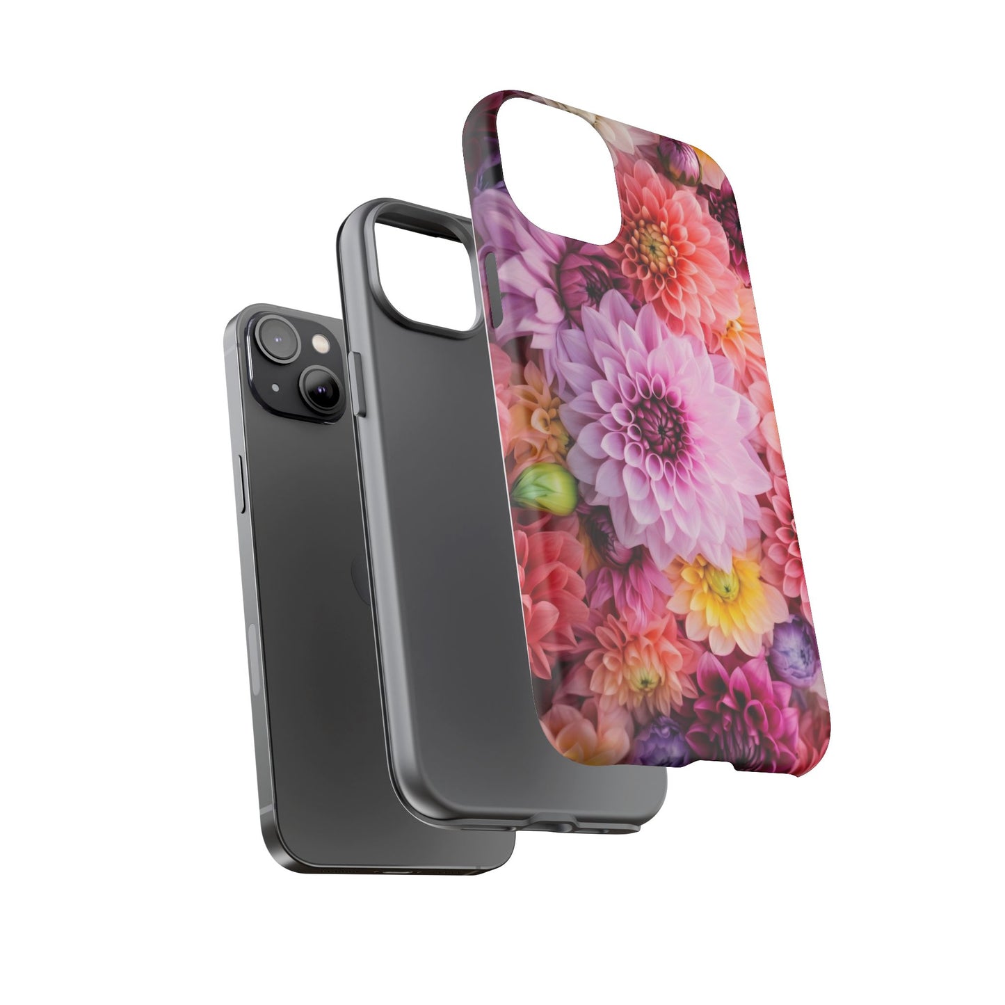 Floral iPhone Case, Tough Floral Phone Cover, Flower Pattern Case, Spring Design, Gift for Her, Durable Phone Accessory