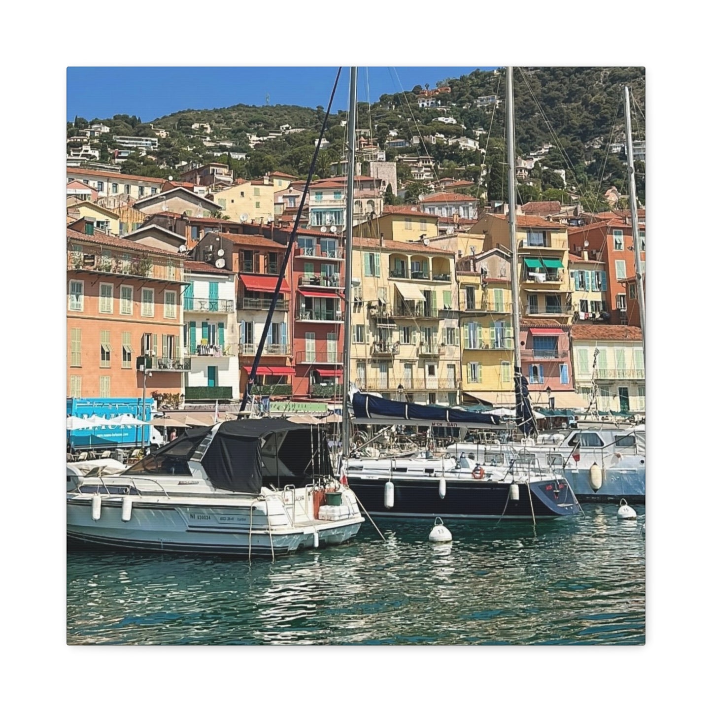 Italy Nautical Canvas Wall Art, Coastal Home Decor, Marina Print, Beach Decor, Nautical Gift, Coastal Living Decoration