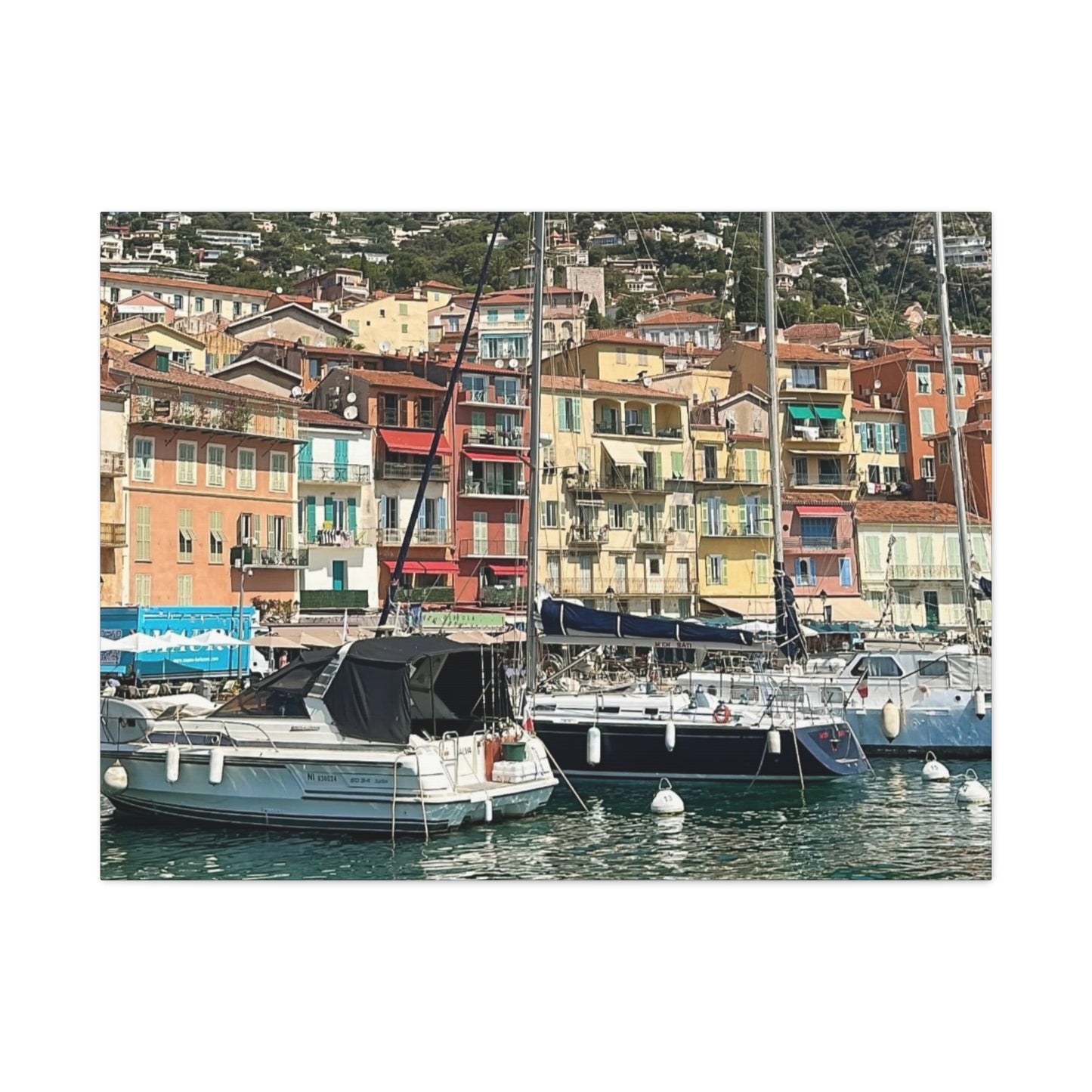 Italy Nautical Canvas Wall Art, Coastal Home Decor, Marina Print, Beach Decor, Nautical Gift, Coastal Living Decoration