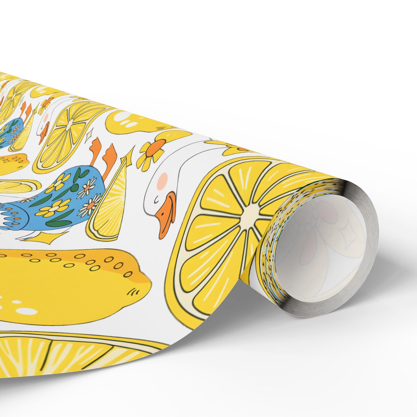 Vibrant Lemon Wrapping Paper, Gift Wrap for Birthdays, Parties, Baby Showers, DIY Crafts, Summer Celebrations, Floral Design