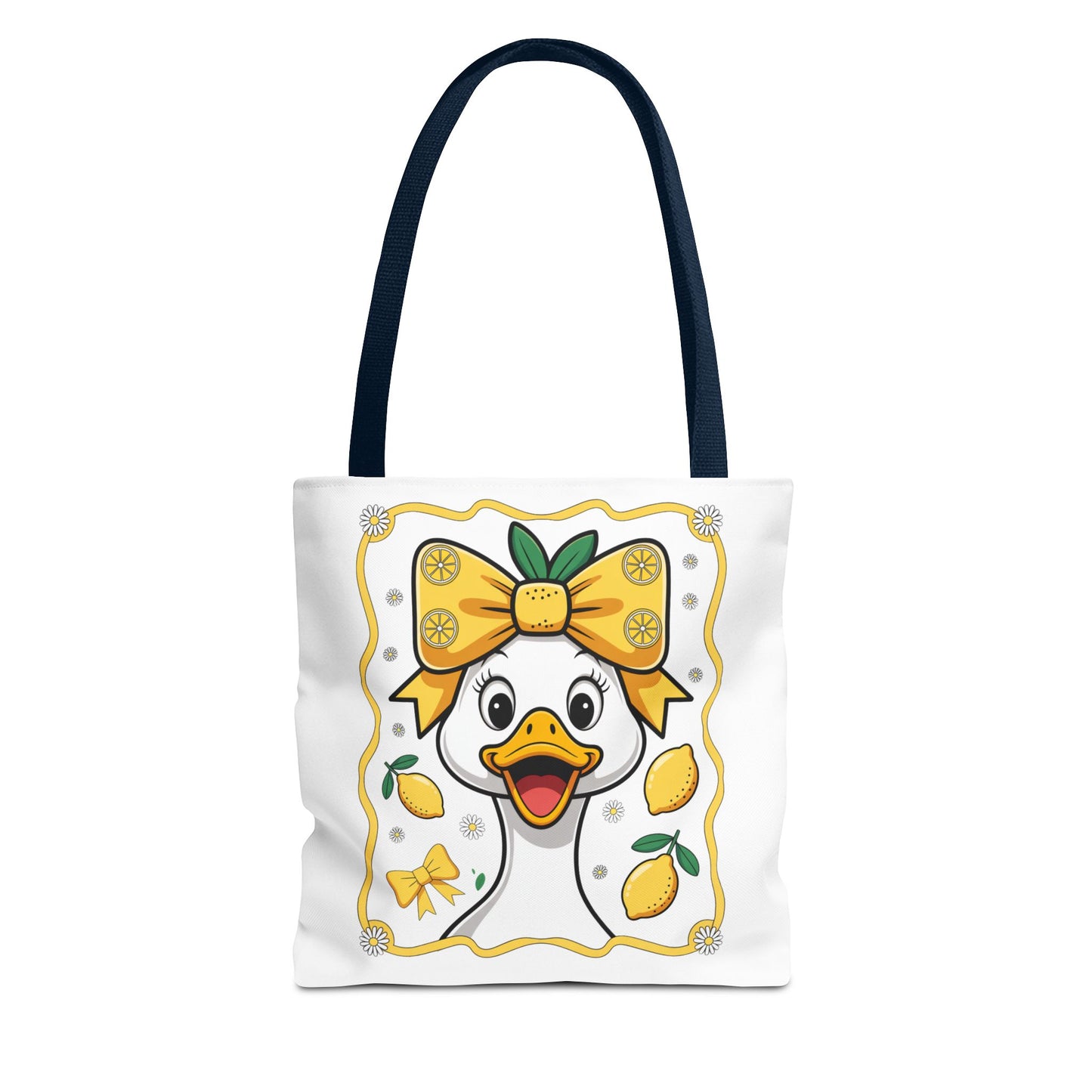 Lemon-Themed Tote Bag, Cute Duck Design Tote, Summer Accessory, Gift for Her, Reusable Shopping Bag, Fun and Functional