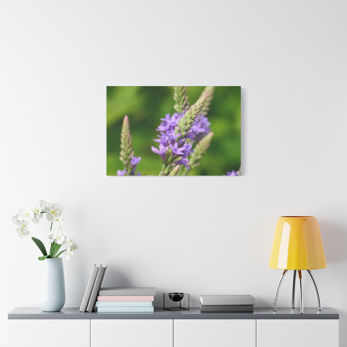 Floral Canvas Wall Art, Stretched Matte Canvas Print, Home Decor, Purple Flower Artwork, Nature-Inspired Decoration