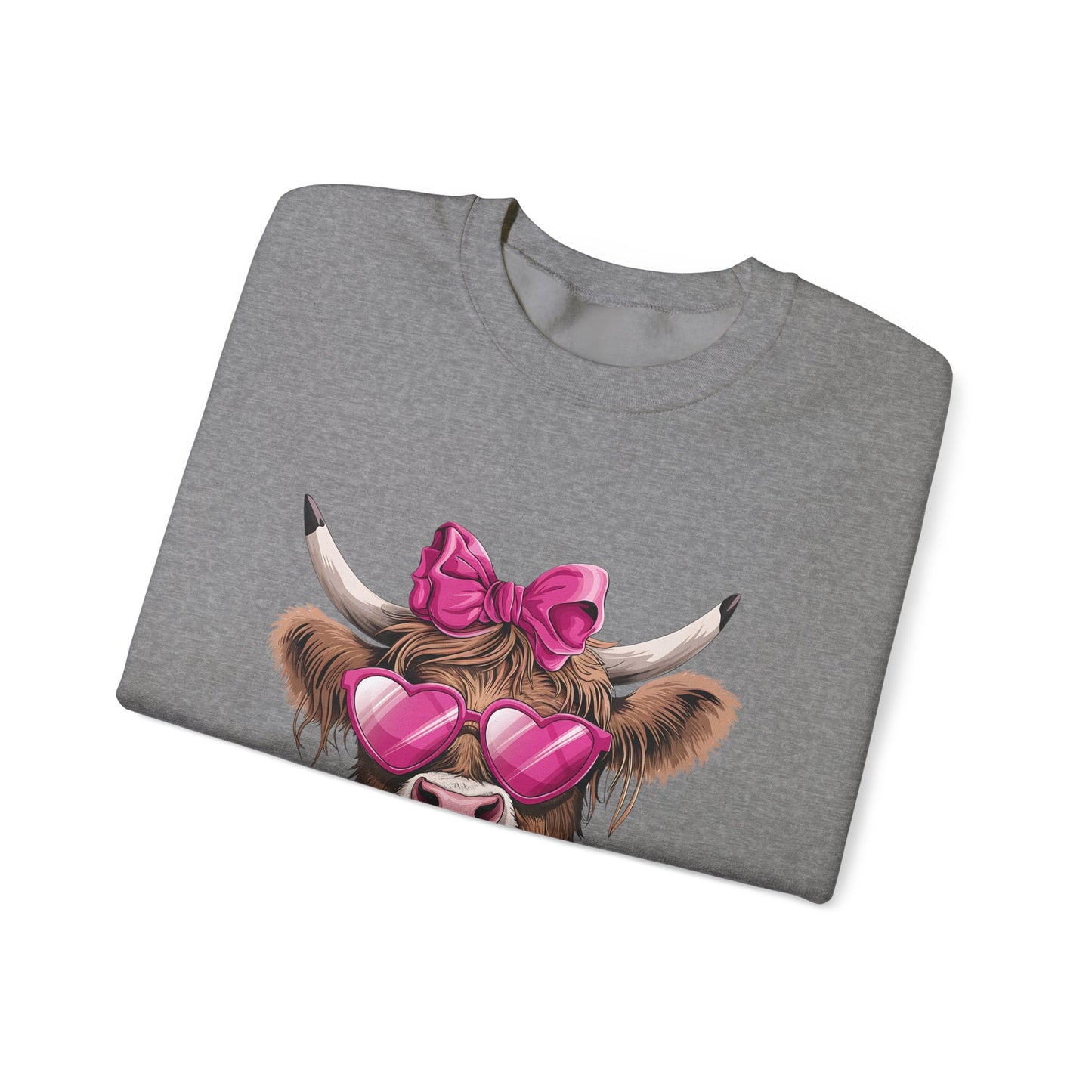 Lollipop Highland Cow with Bow™ Crewneck Sweatshirt