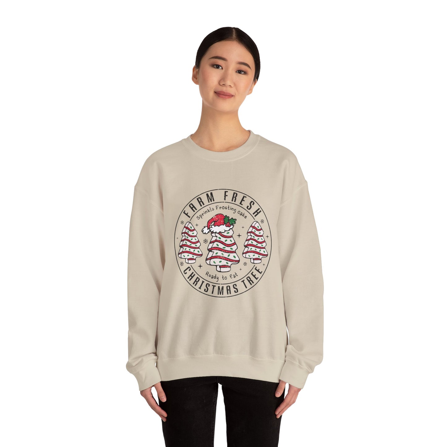 Farm Fresh Christmas Crewneck Sweatshirt, Cozy Holiday Apparel, Unisex Winter Gift, Cute Sweatshirt, Festive Clothing