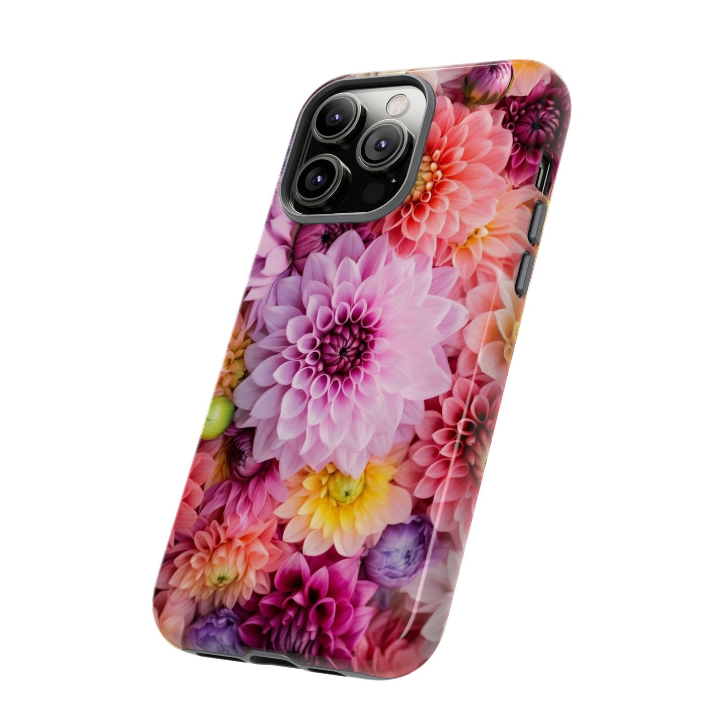 Floral iPhone Case, Tough Floral Phone Cover, Flower Pattern Case, Spring Design, Gift for Her, Durable Phone Accessory