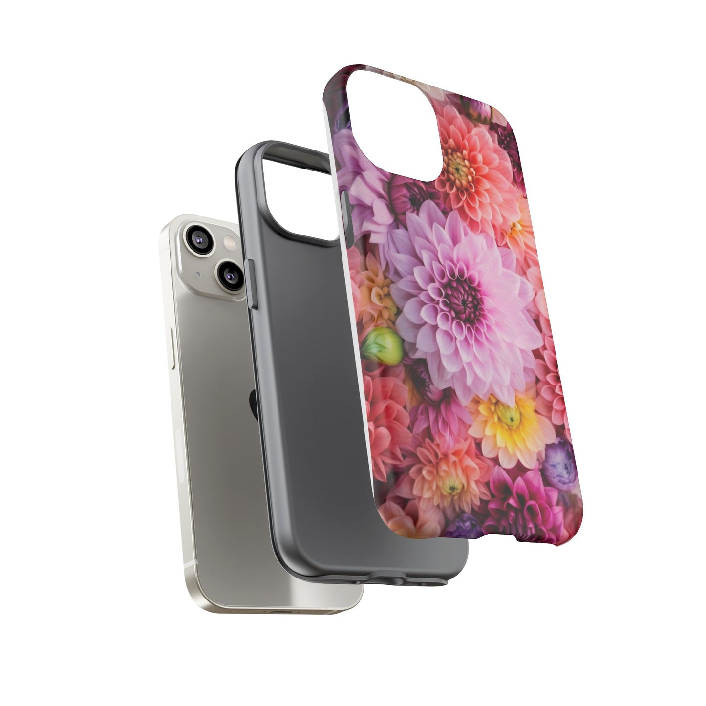 Floral iPhone Case, Tough Floral Phone Cover, Flower Pattern Case, Spring Design, Gift for Her, Durable Phone Accessory
