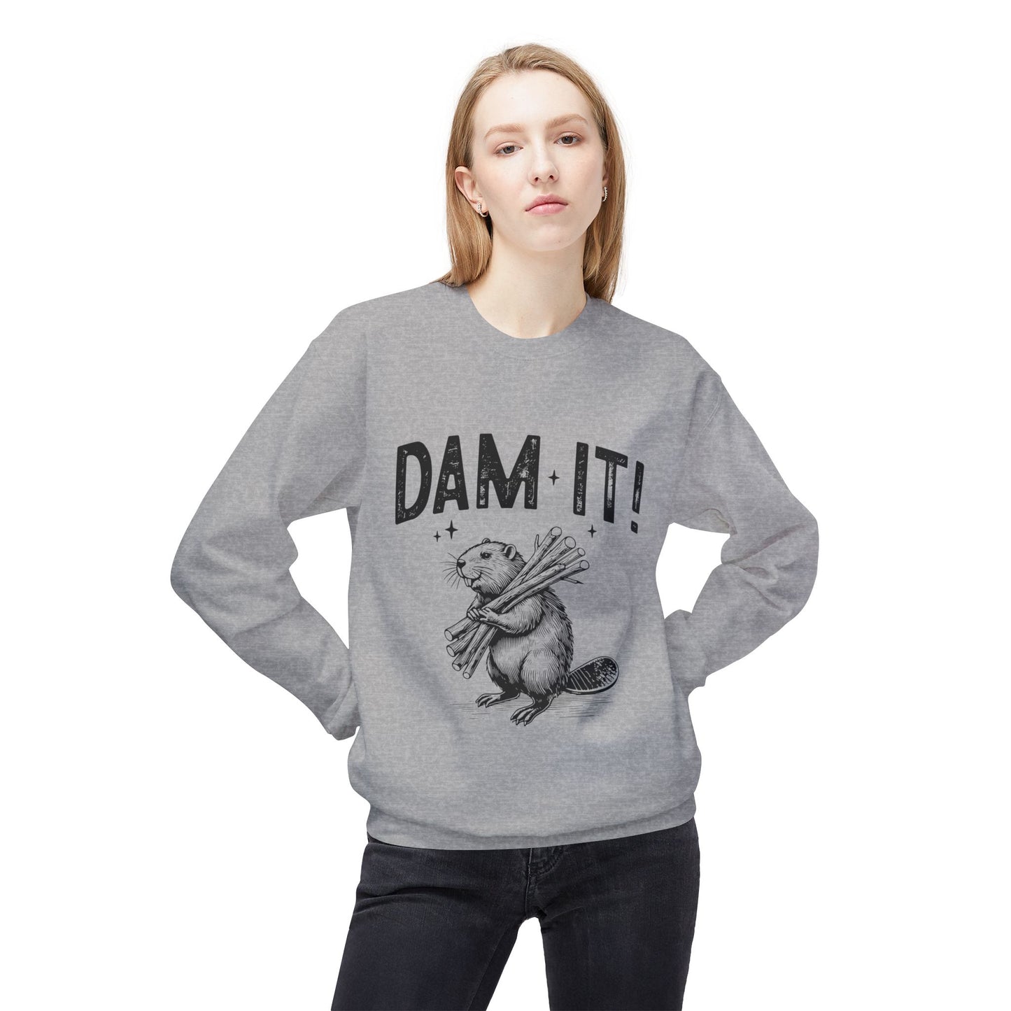 Dam It -Fleece Crewneck Sweatshirt