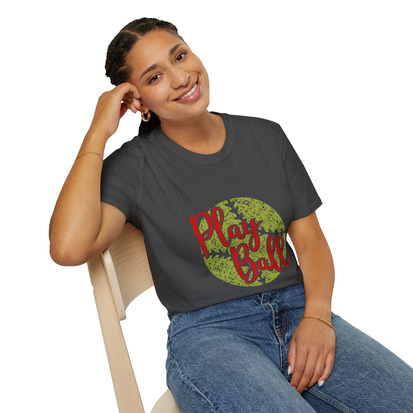 Play Ball Unisex Softstyle T-Shirt, Sporty Tee, Gift for Baseball Fans, Casual Wear, Team Spirit Apparel, Summer Outfit