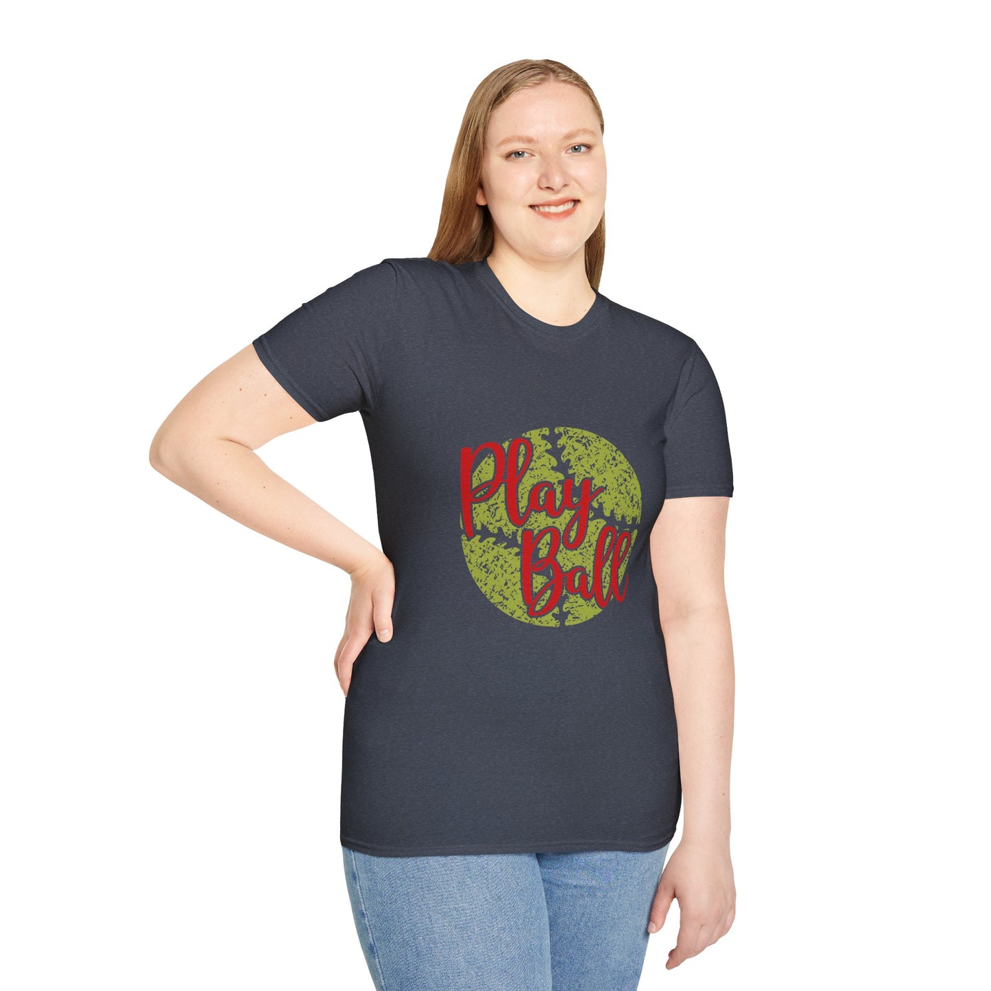 Play Ball Unisex Softstyle T-Shirt, Sporty Tee, Gift for Baseball Fans, Casual Wear, Team Spirit Apparel, Summer Outfit