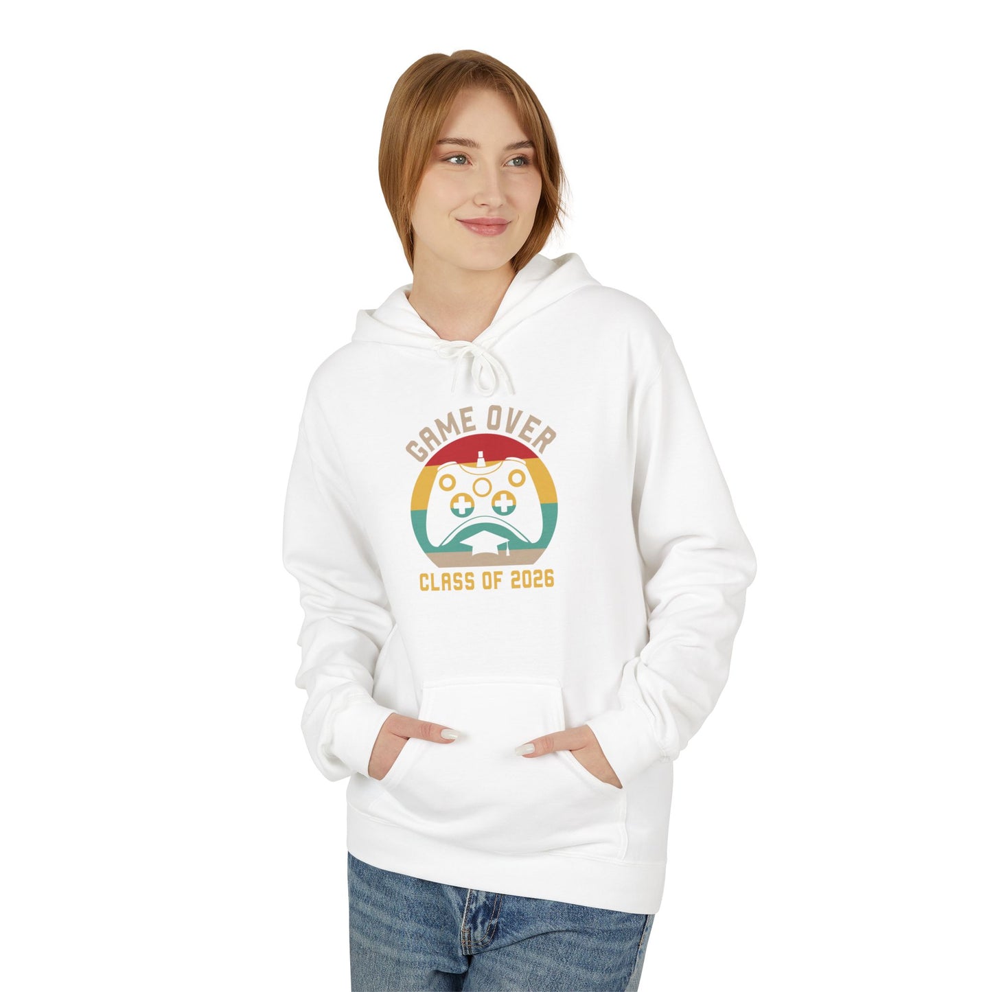 Game Over Class of 2026 Hoodie - Unisex Softstyle Fleece | Graduation Gift, Gamer Apparel, Cozy Sweatshirt, Casual Wear