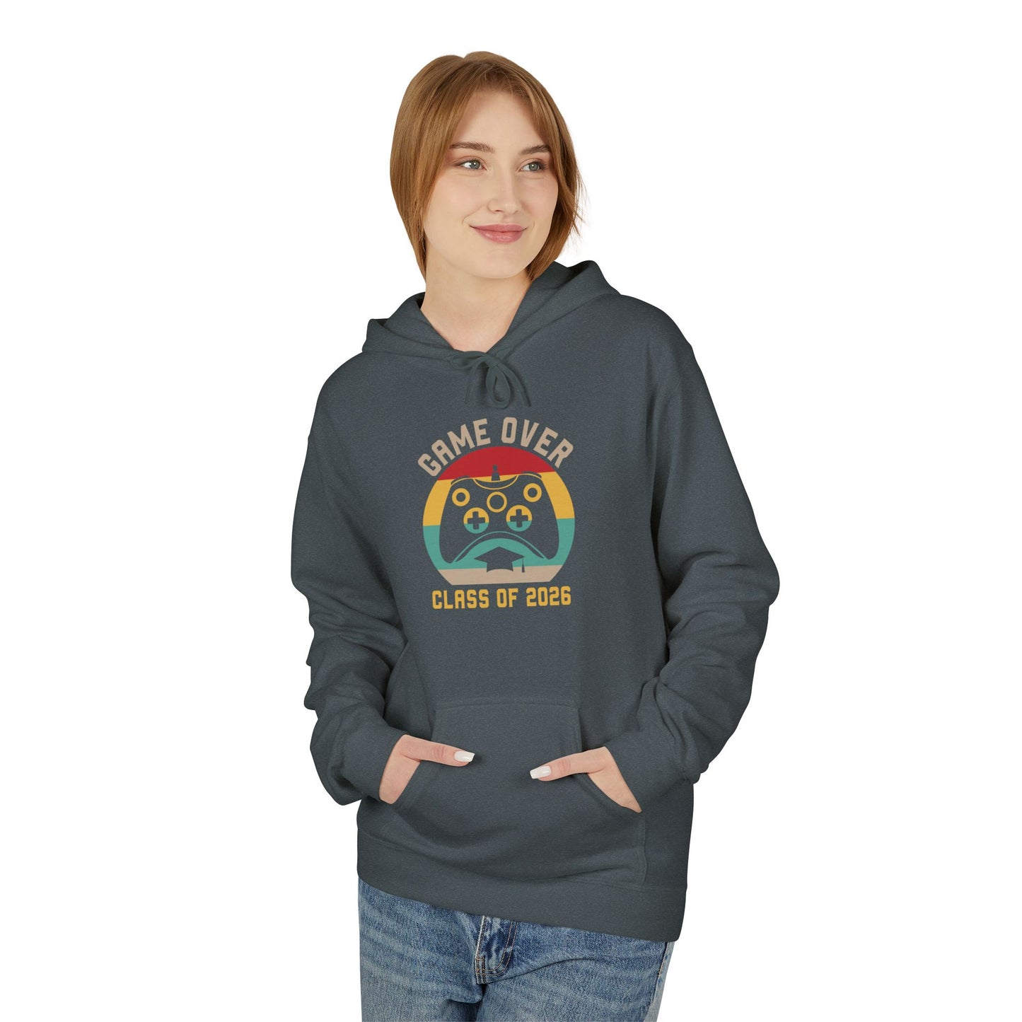 Game Over Class of 2026 Hoodie - Unisex Softstyle Fleece | Graduation Gift, Gamer Apparel, Cozy Sweatshirt, Casual Wear